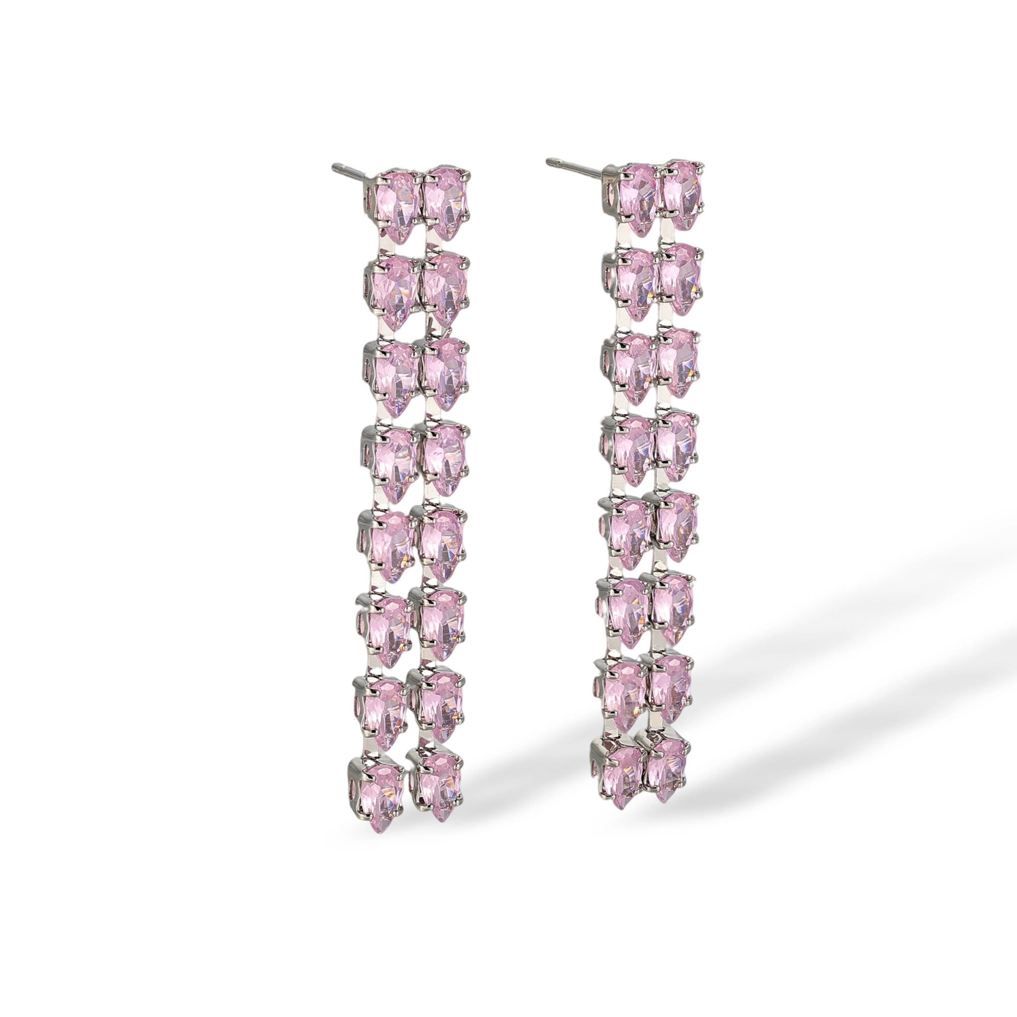 Élisabette Double-Row Teardrop Drop Earrings