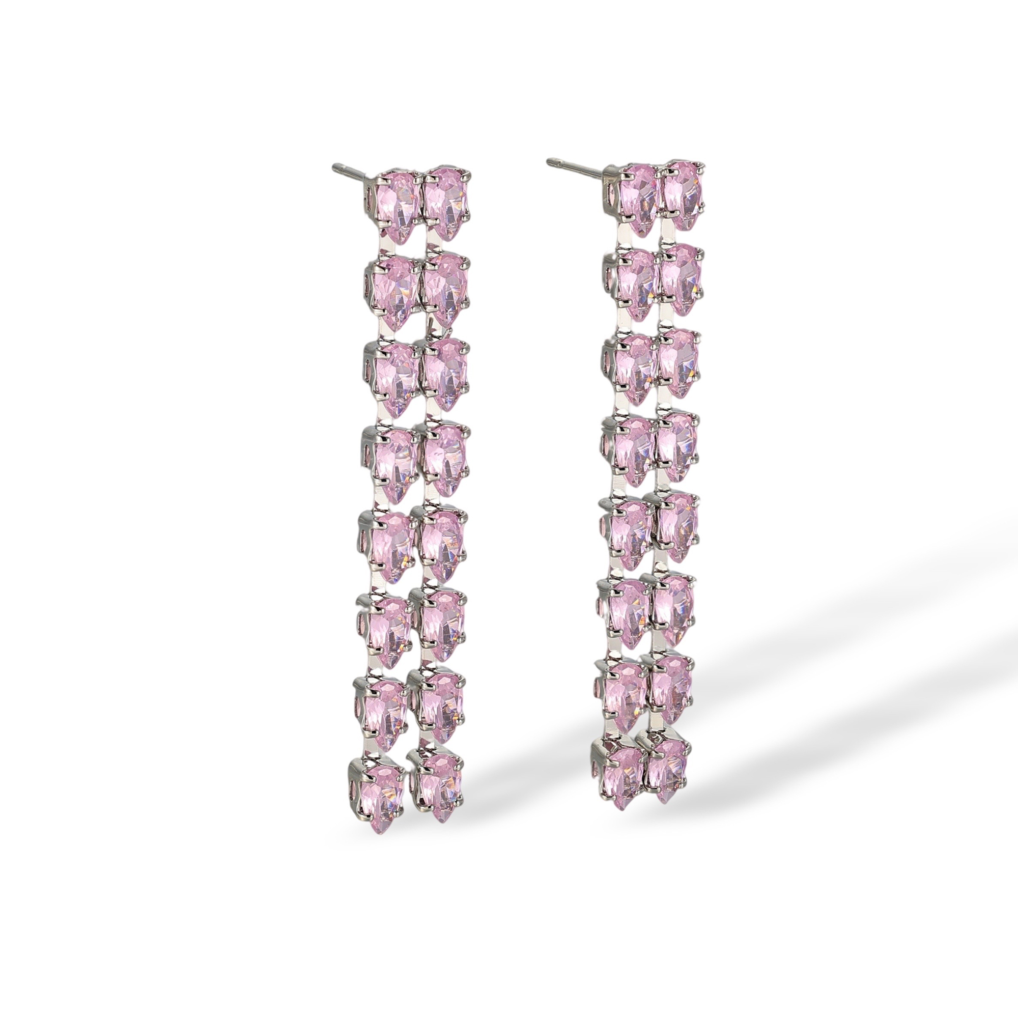 Élisabette Double-Row Teardrop Drop Earrings