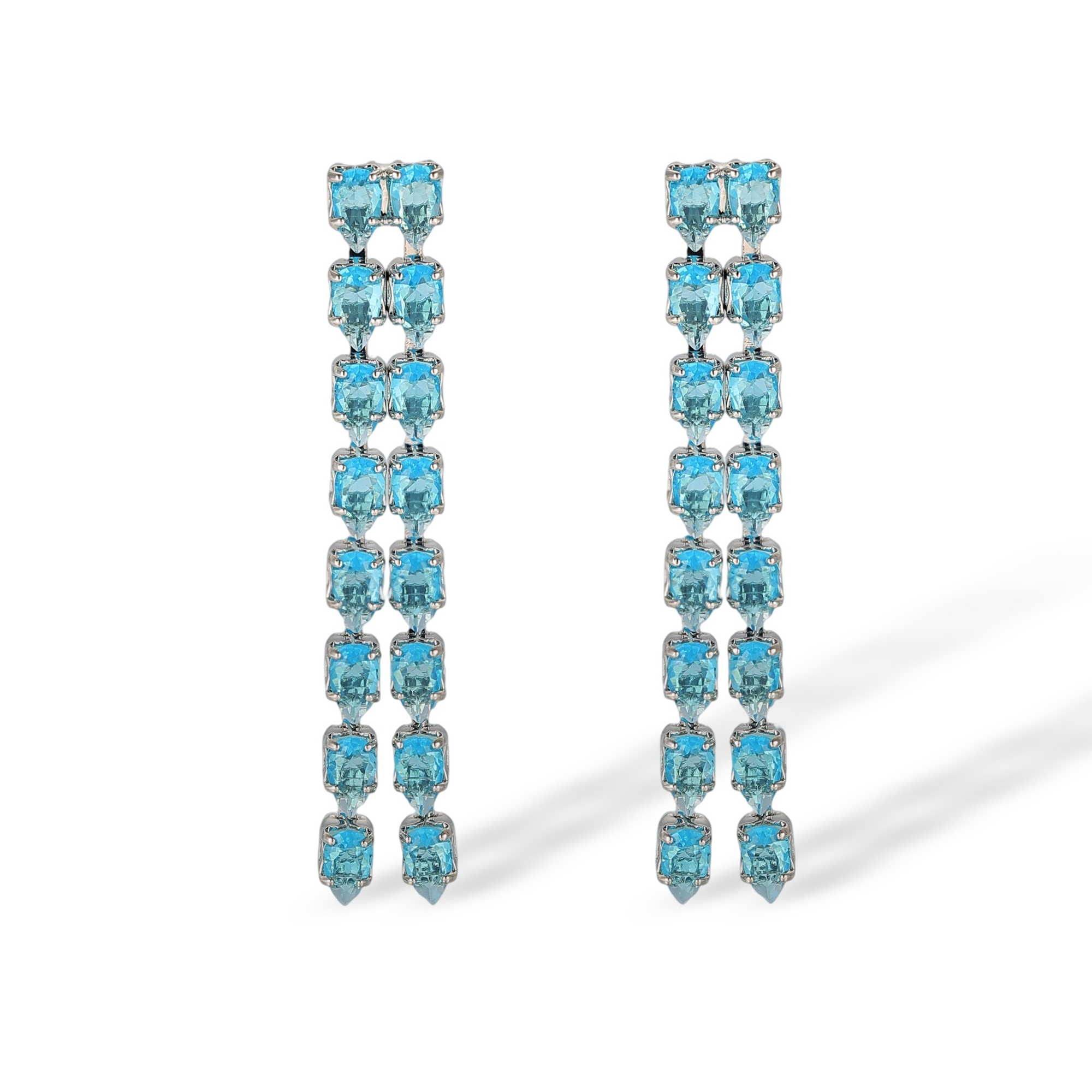 Élisabette Double-Row Teardrop Drop Earrings