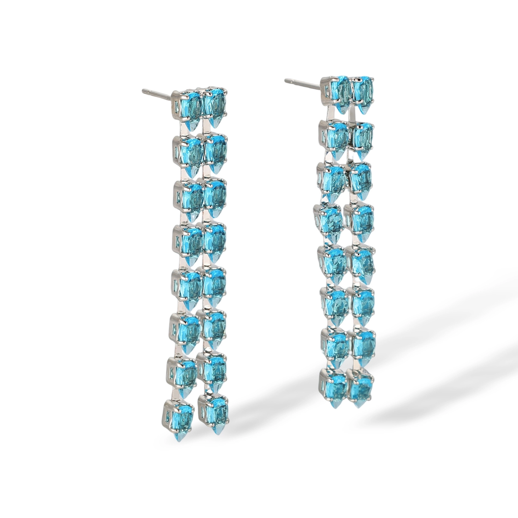 Élisabette Double-Row Teardrop Drop Earrings