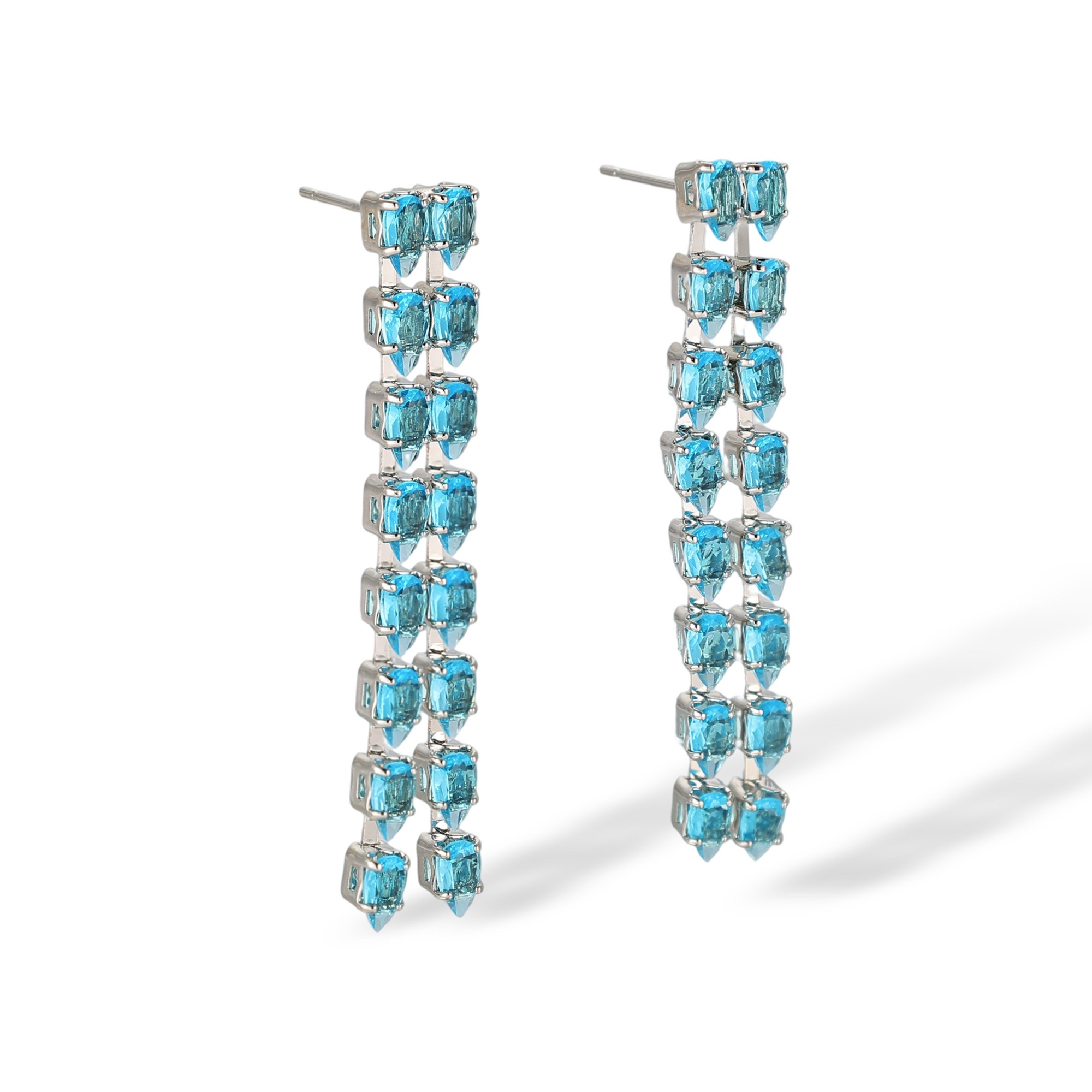 Élisabette Double-Row Teardrop Drop Earrings