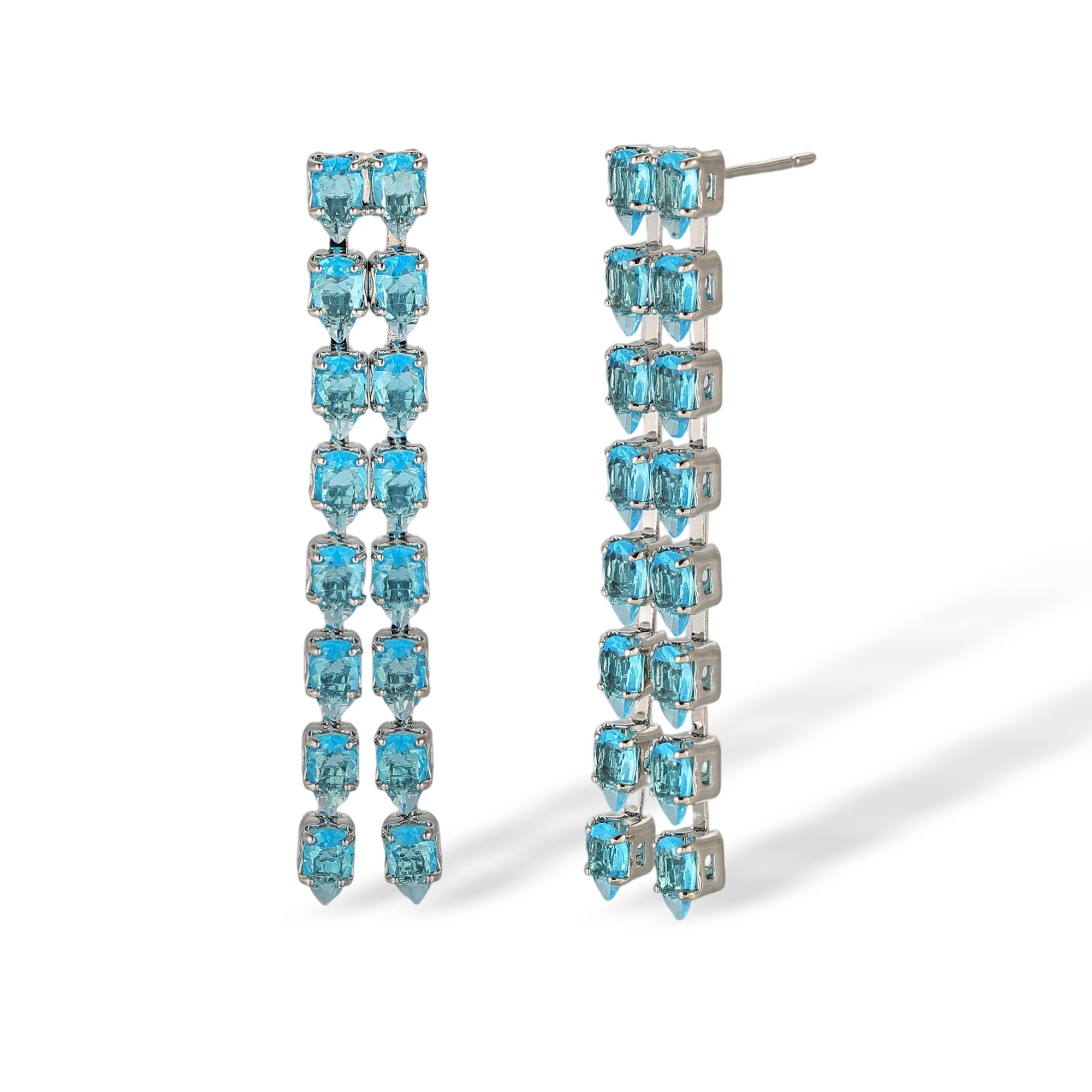 Élisabette Double-Row Teardrop Drop Earrings