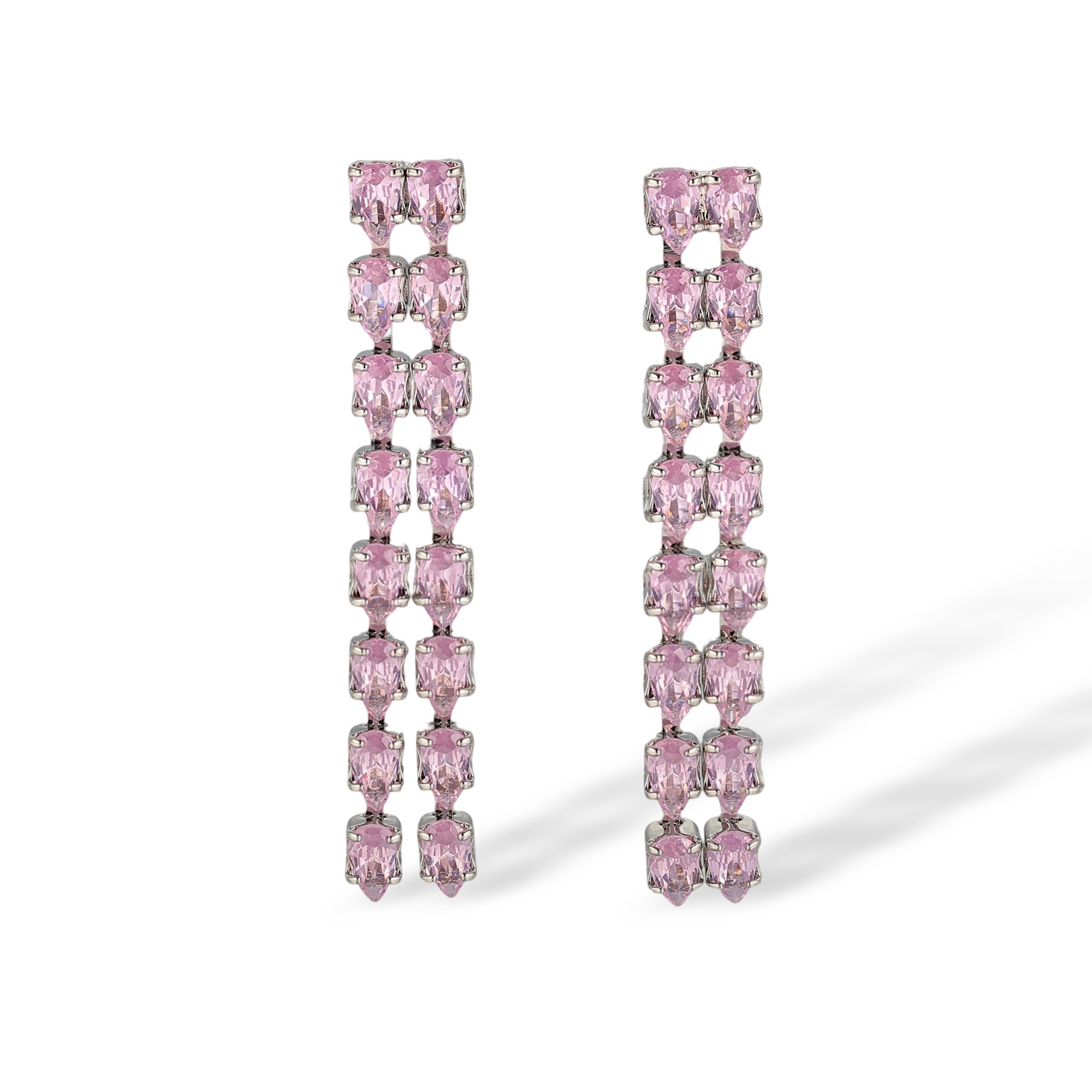 Élisabette Double-Row Teardrop Drop Earrings