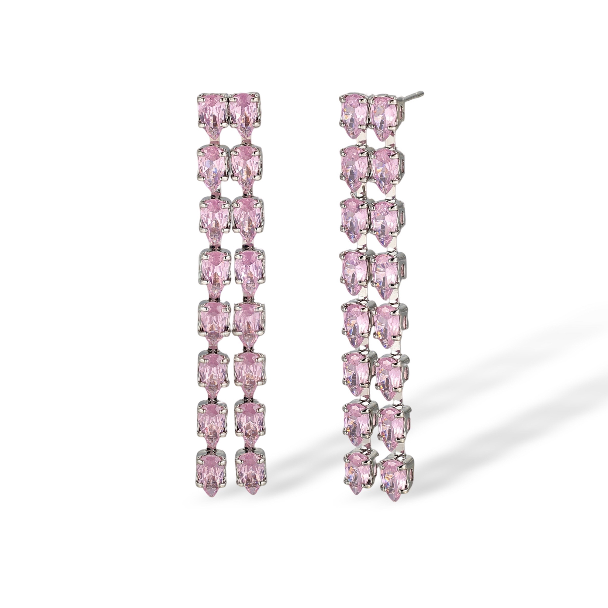 Élisabette Double-Row Teardrop Drop Earrings
