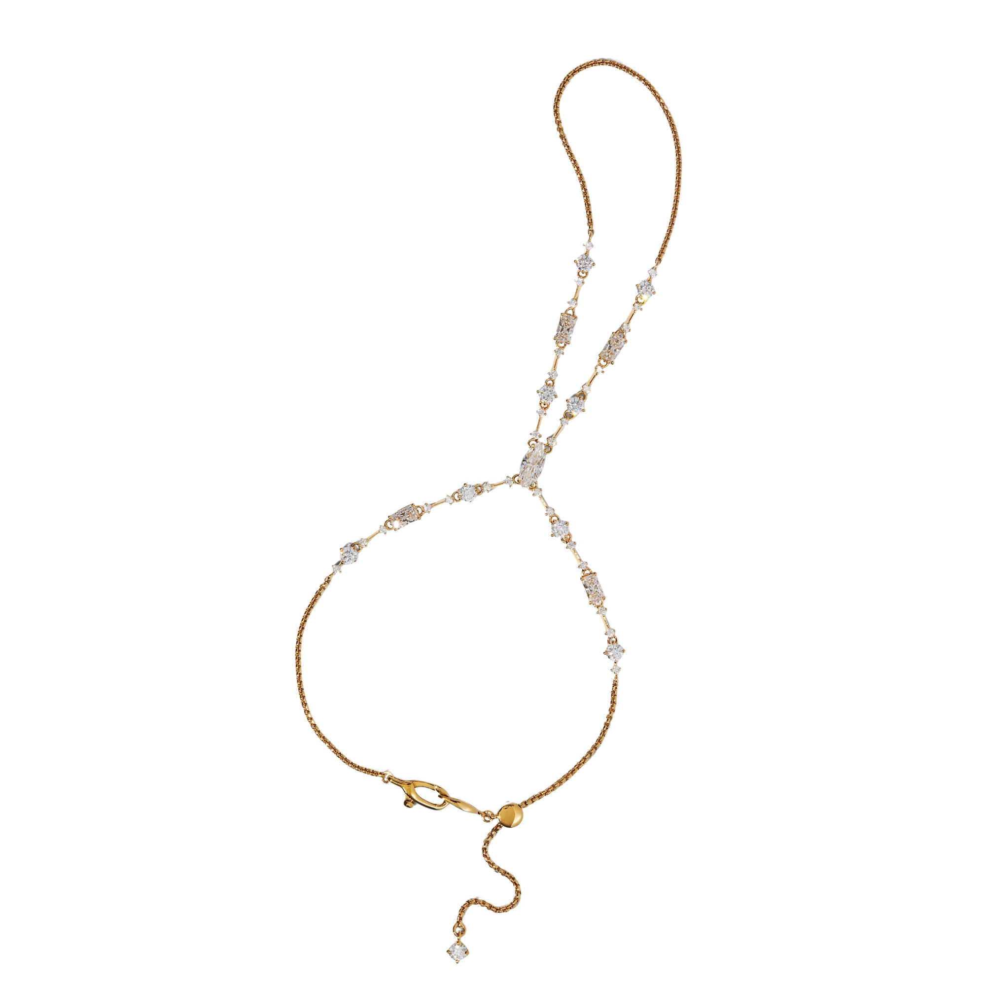 Élixene 18K Gold Mixed Shape Link Finger Bracelet