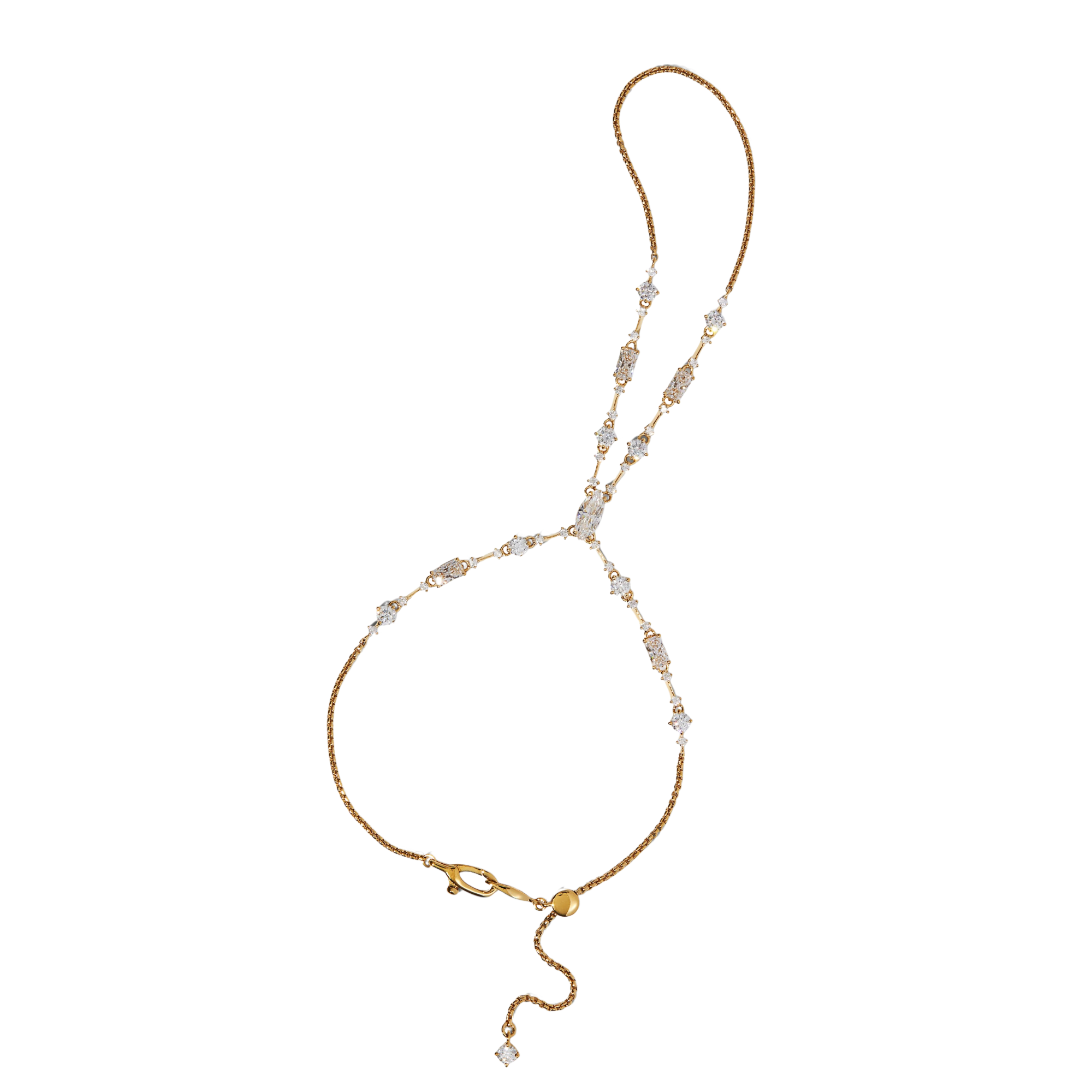 Élixene 18K Gold Mixed Shape Link Finger Bracelet