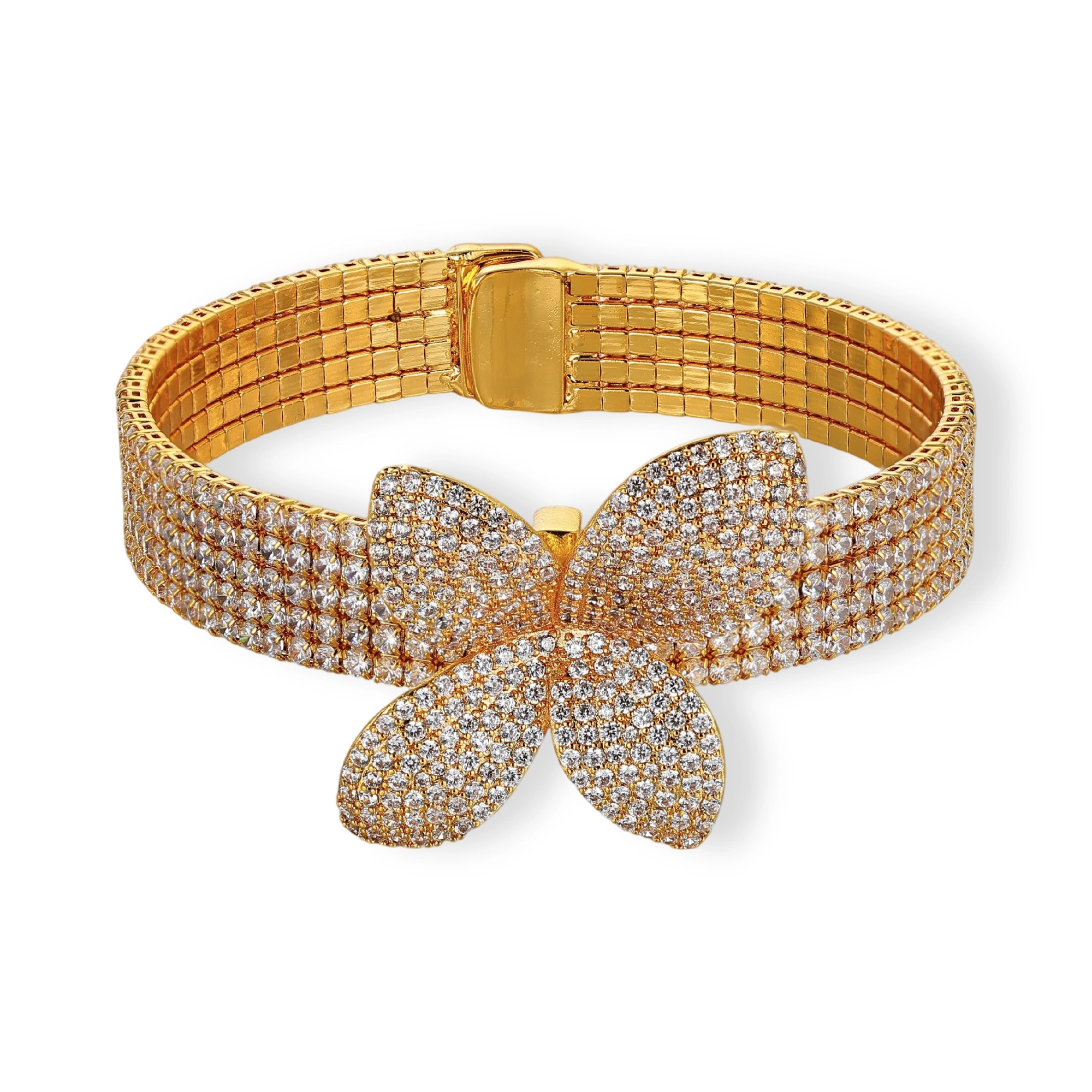 Élodiana 18K Gold Butterfly Bangle