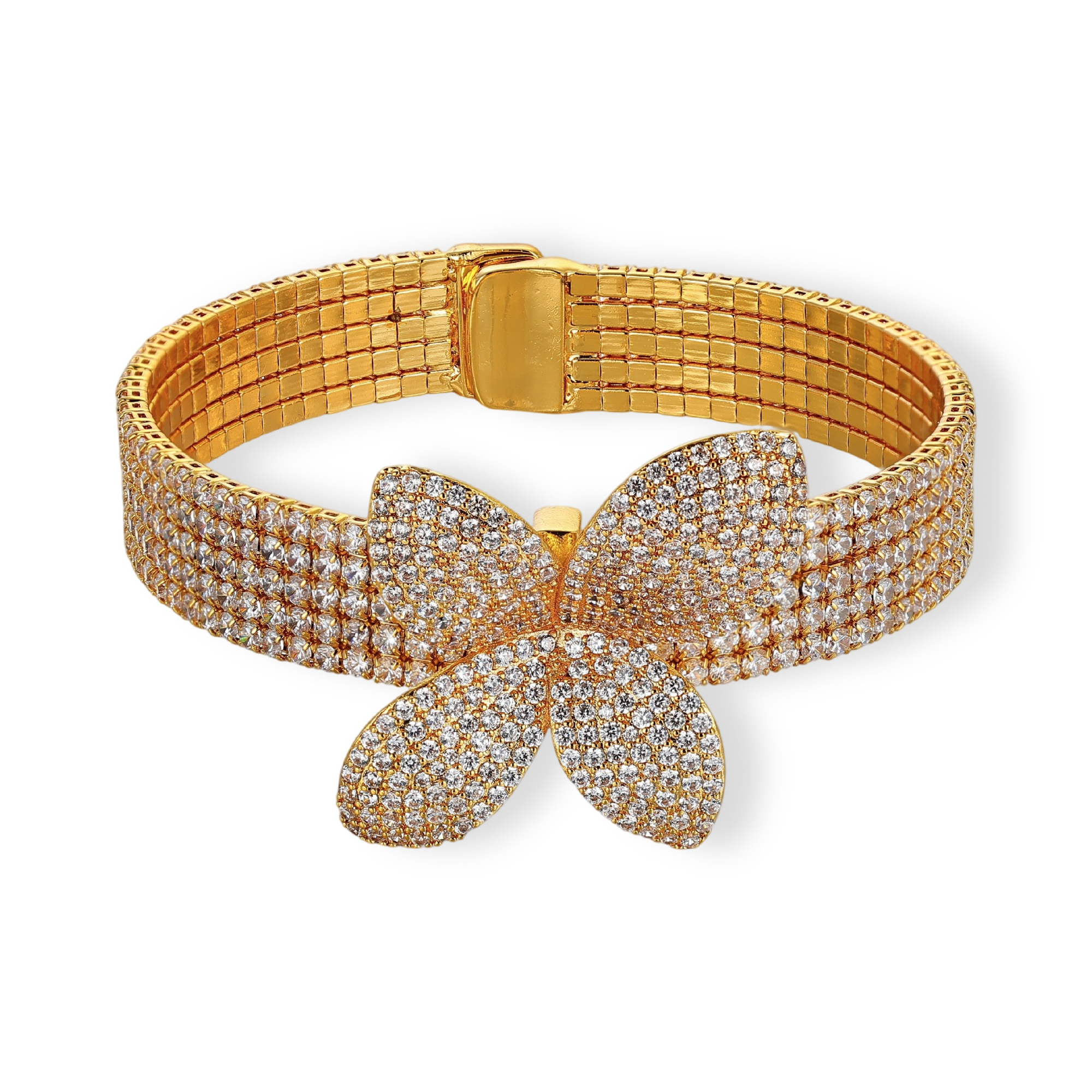 Élodiana 18K Gold Butterfly Bangle