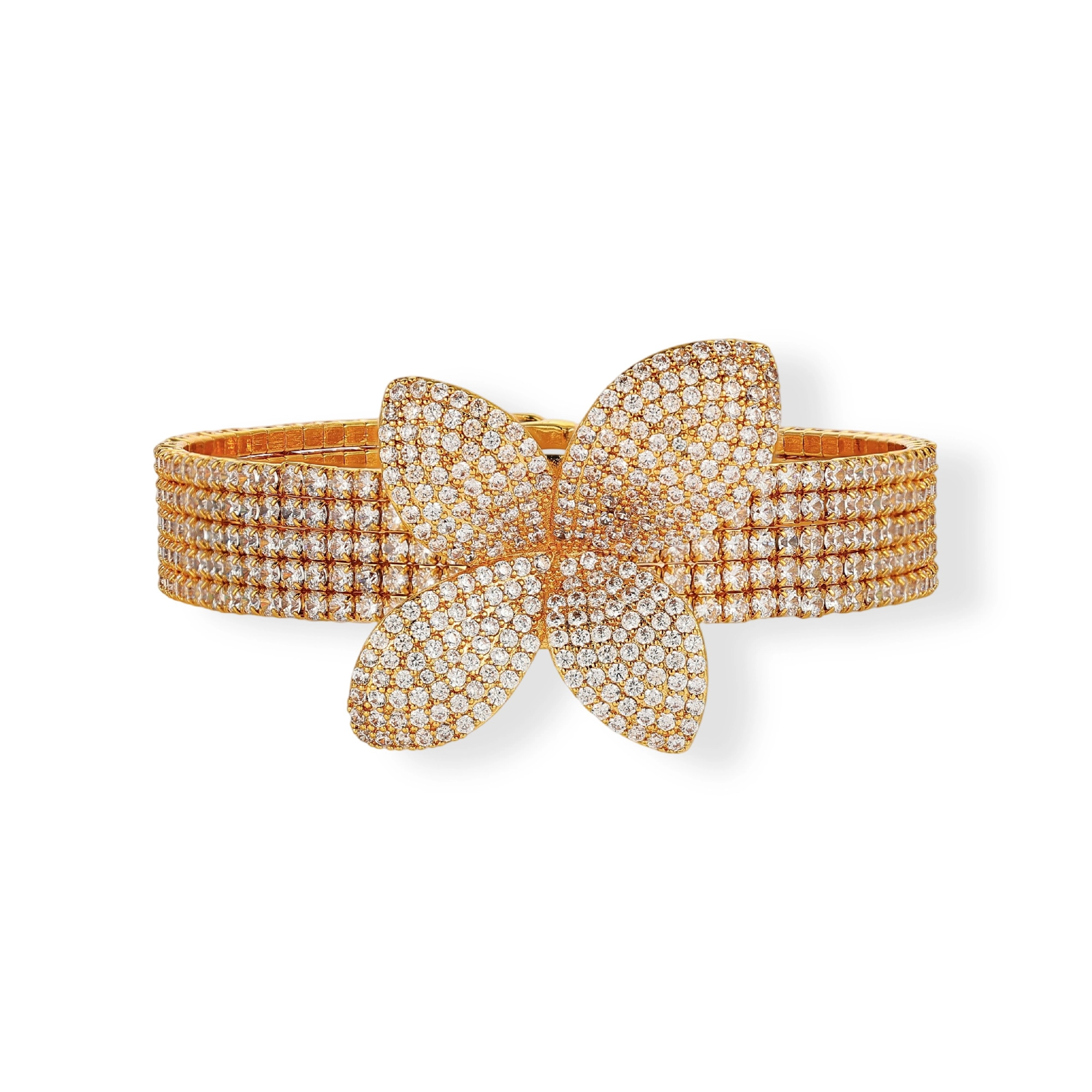 Élodiana 18K Gold Butterfly Bangle