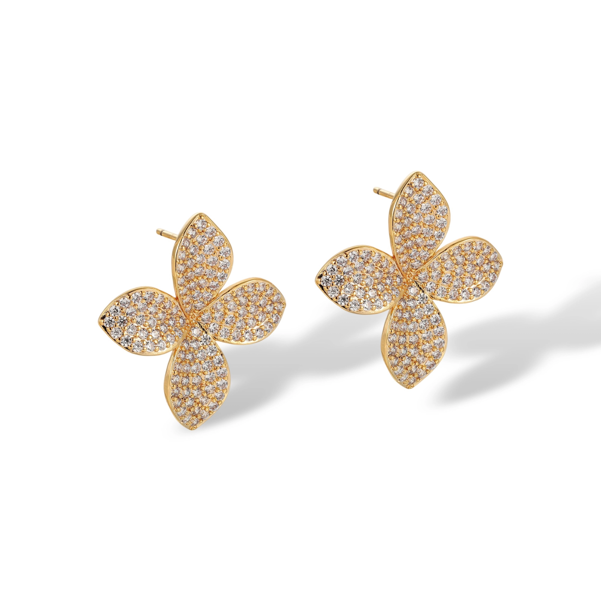 Élodiana 18K Gold Butterfly Stud Earrings