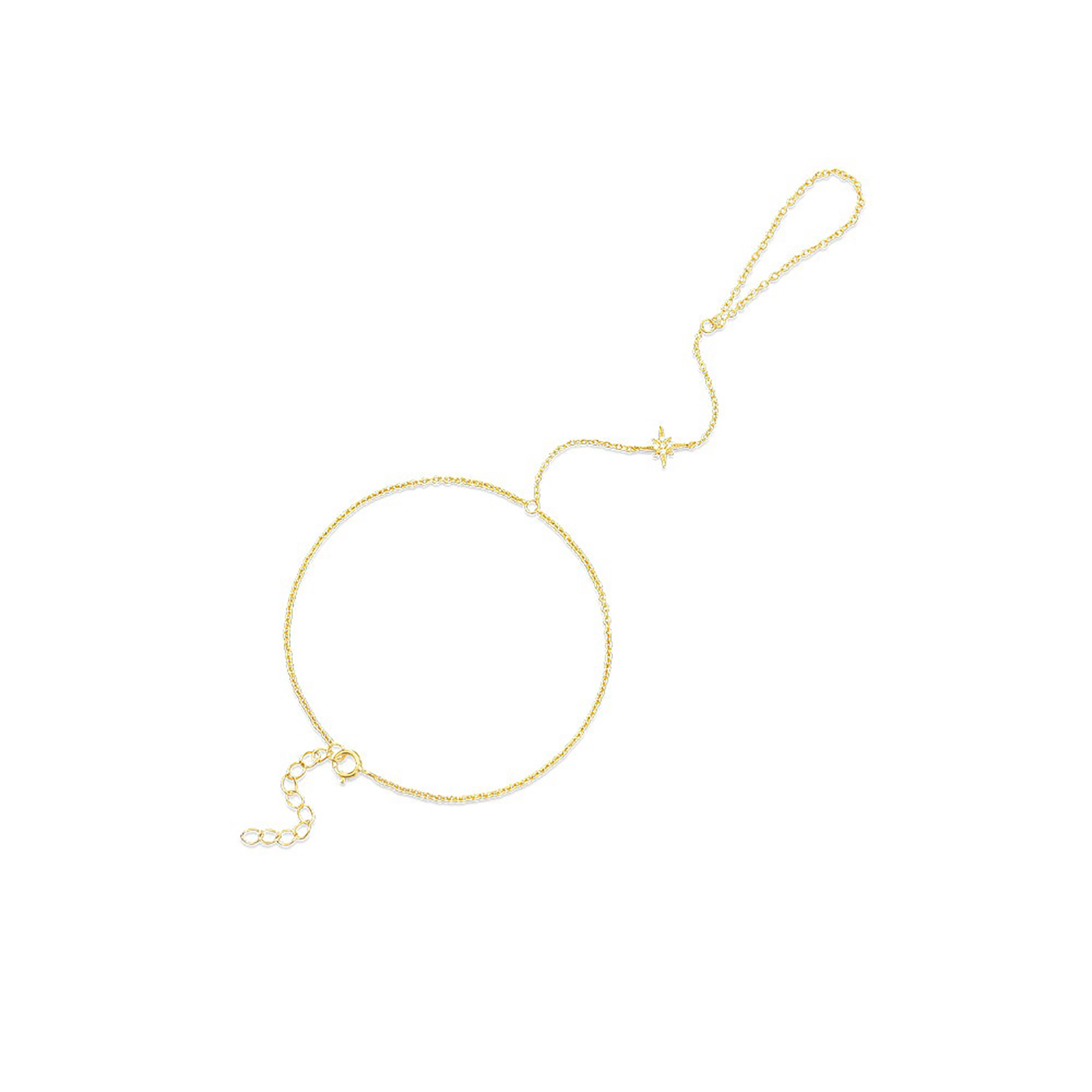 Éowynn 18K Gold Starburst Link Finger Bracelet