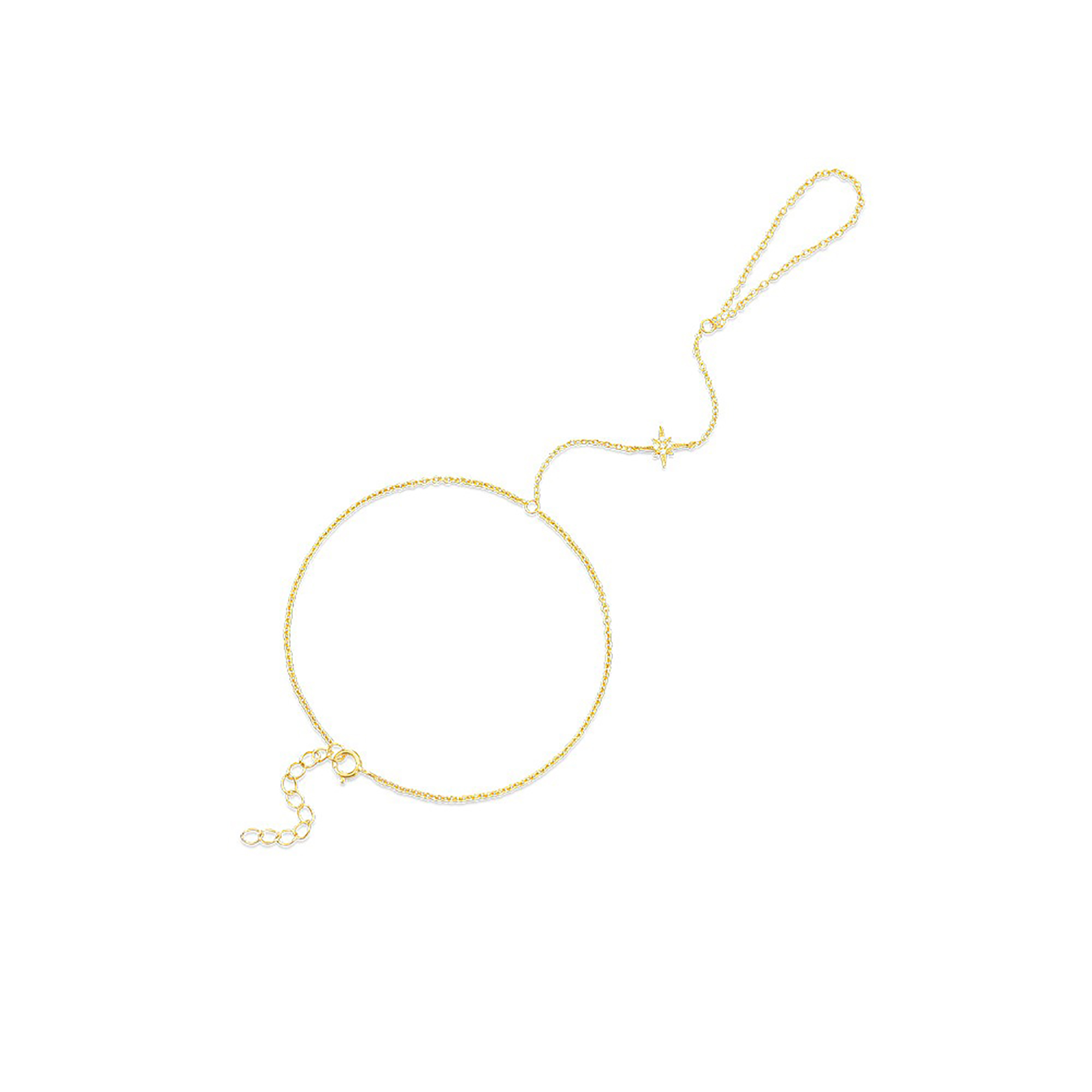 Éowynn 18K Gold Starburst Link Finger Bracelet