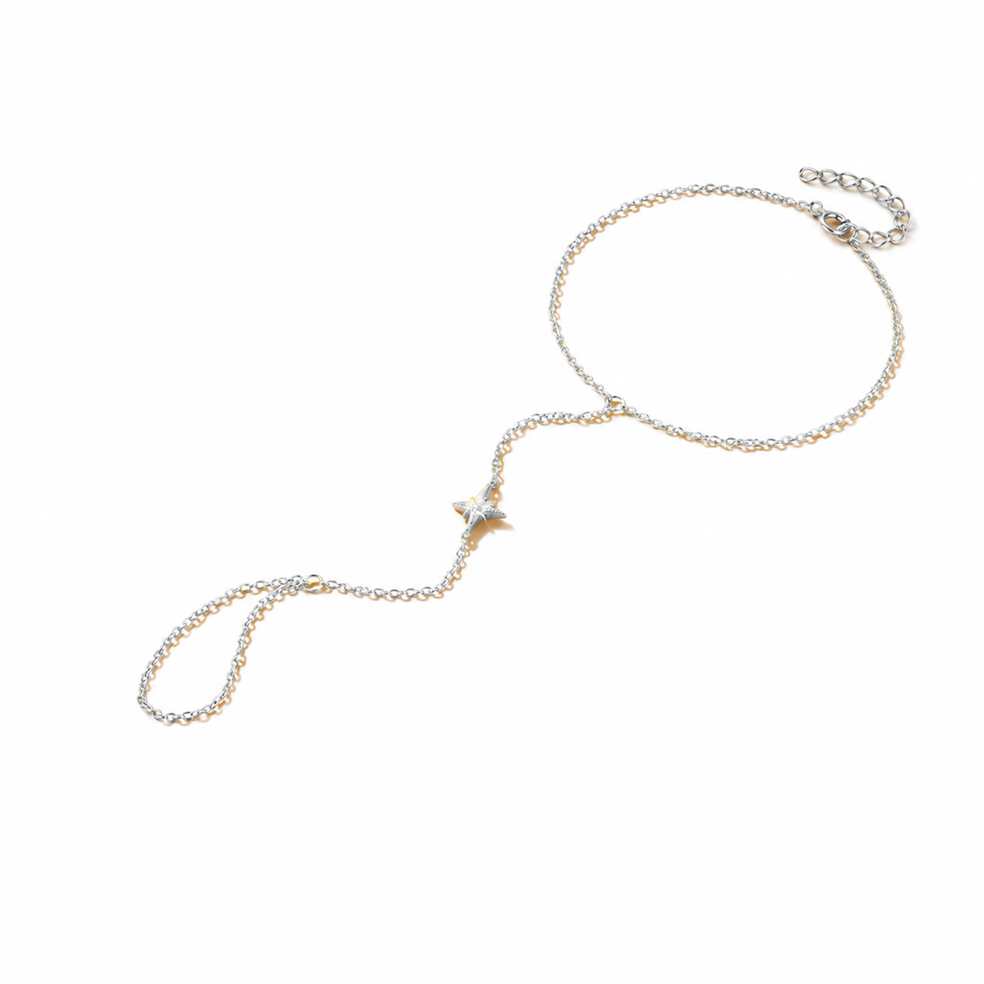Éowynn 18K Gold Starburst Link Finger Bracelet