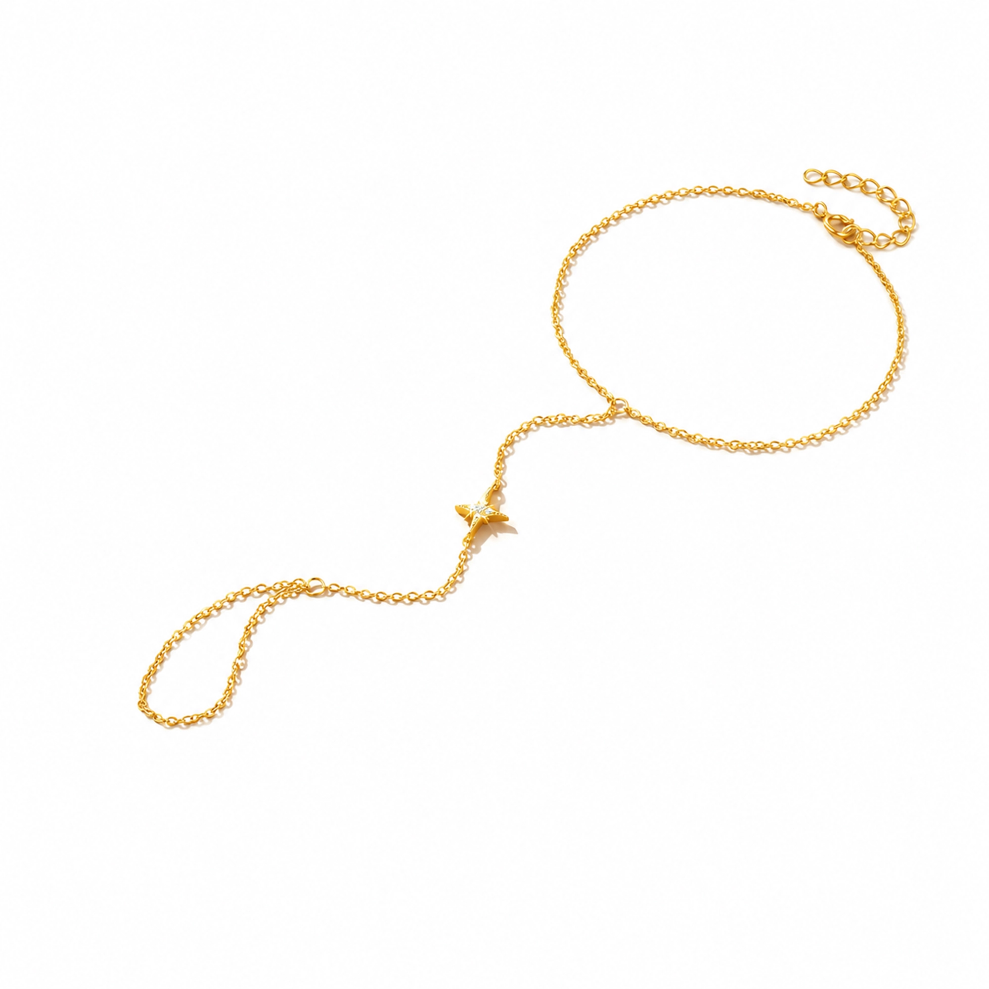 Éowynn 18K Gold Starburst Link Finger Bracelet