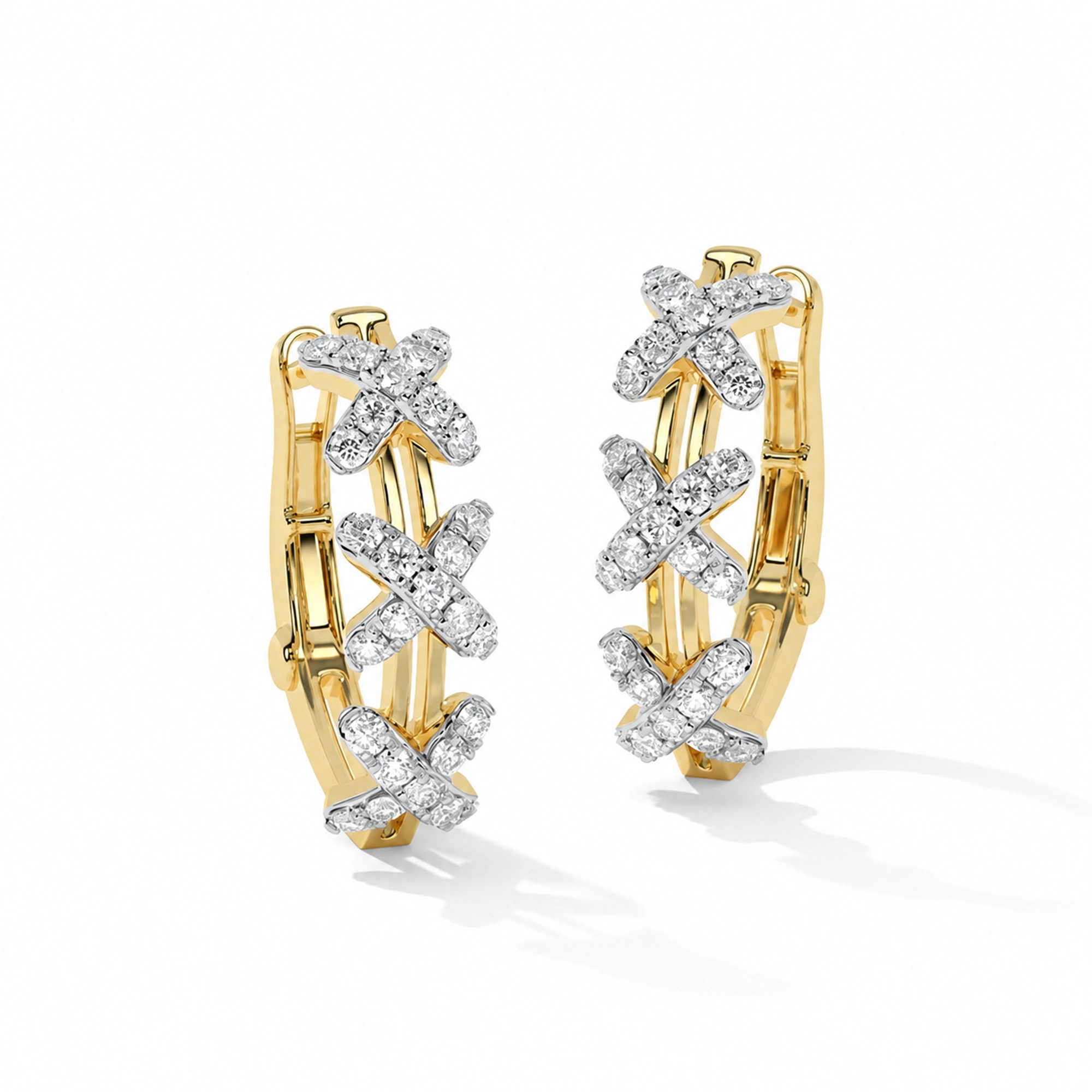 Éphéméria 18K Gold Criss-Cross X Shape Earrings