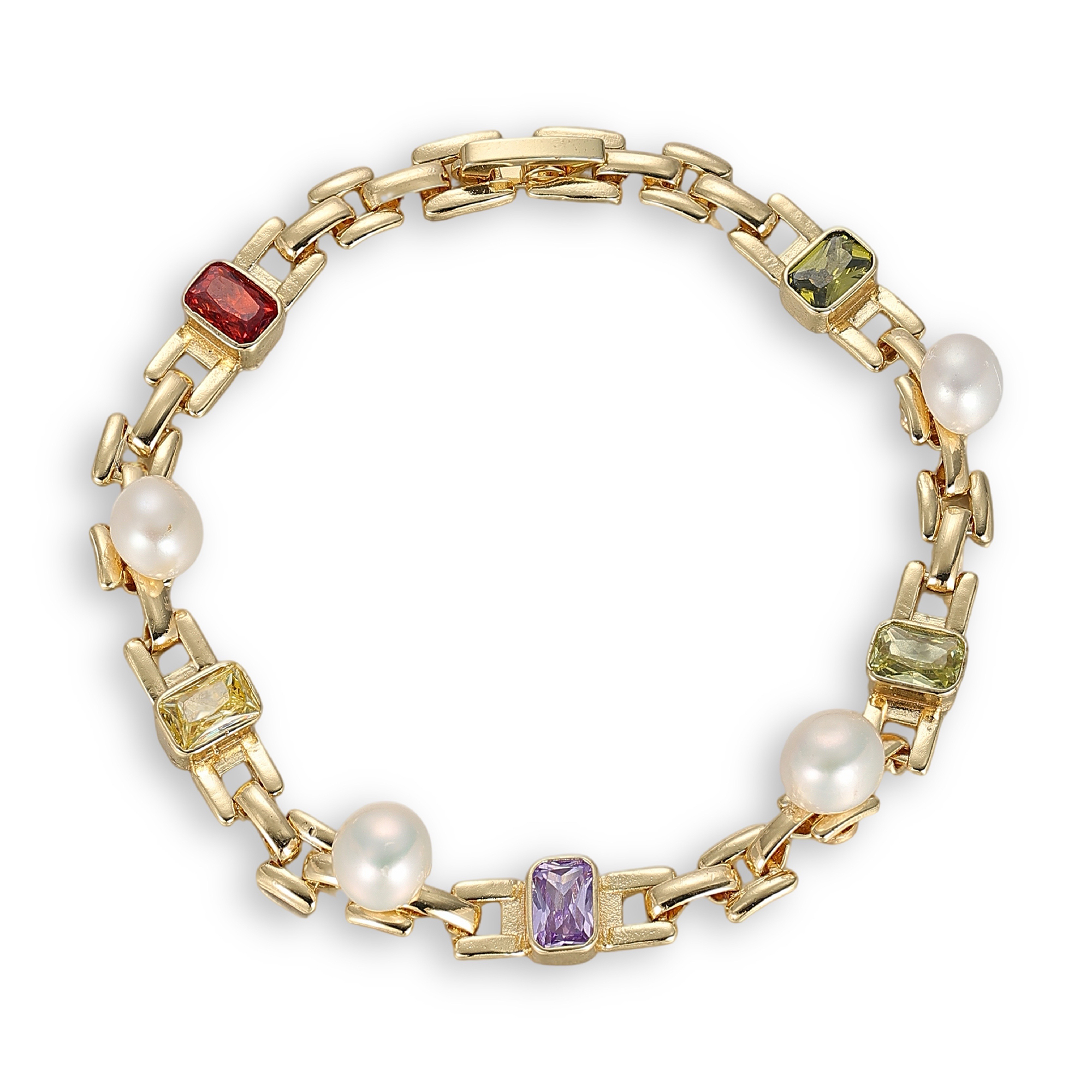 Éponine Multicolor Baguette Pearl Bracelet
