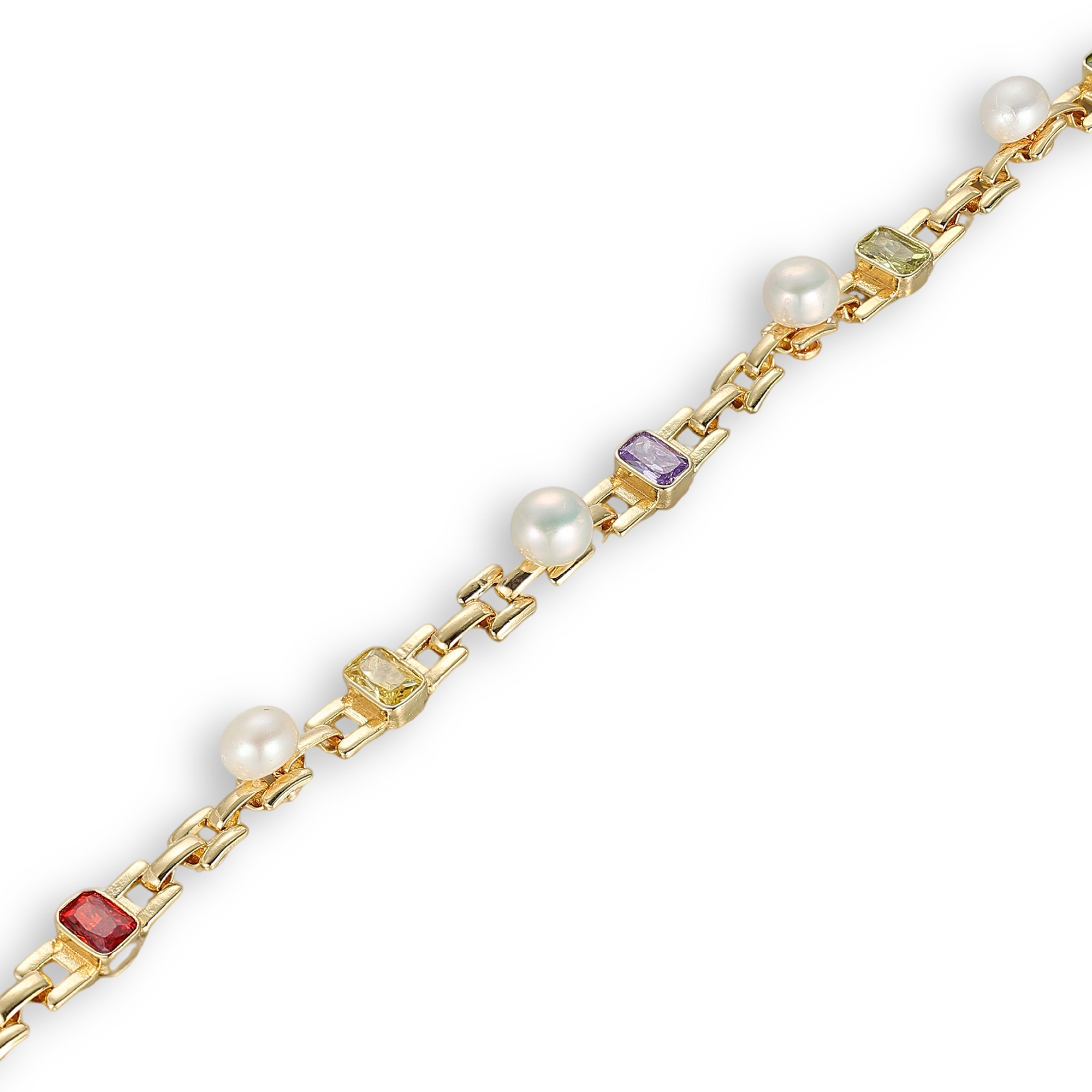 Éponine Multicolor Baguette Pearl Bracelet