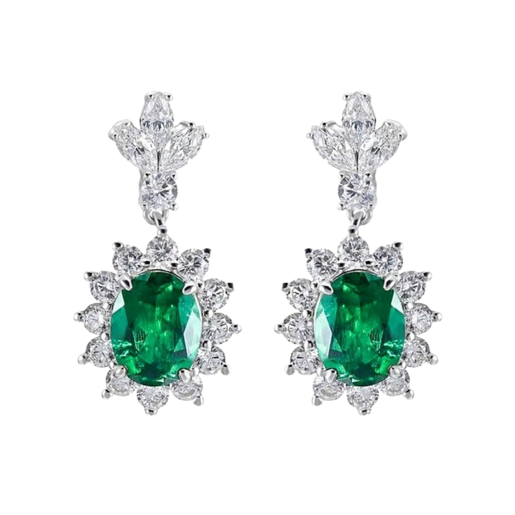 Acanthe Emerald Green Sun Floral Earrings