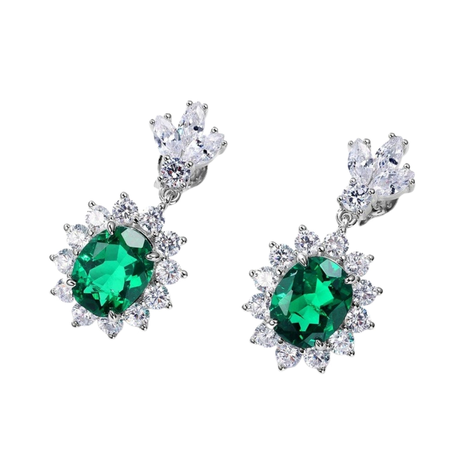 Acanthe Emerald Green Sun Floral Earrings