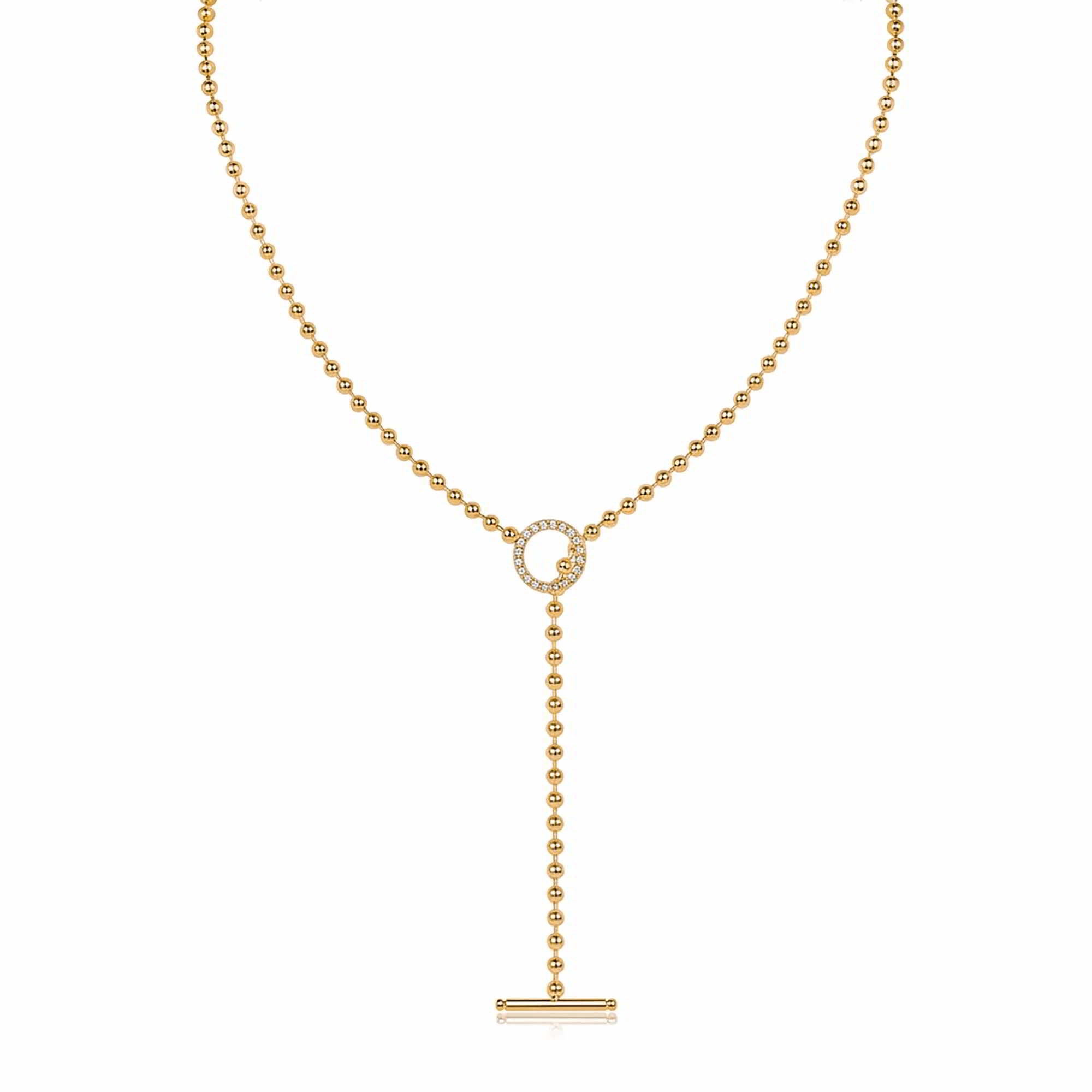 Adallind 14K Gold OT Toggle Moissanite Necklace
