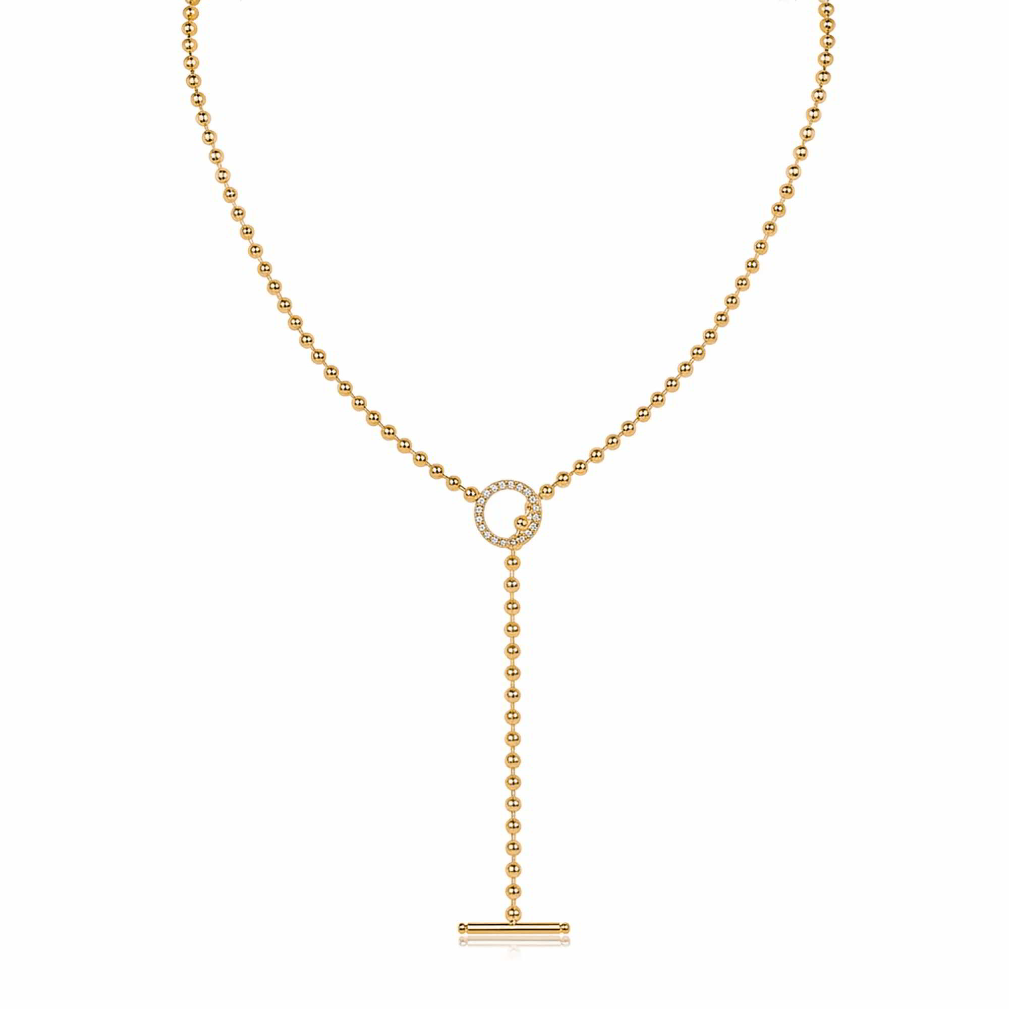 Adallind 14K Gold OT Toggle Moissanite Necklace