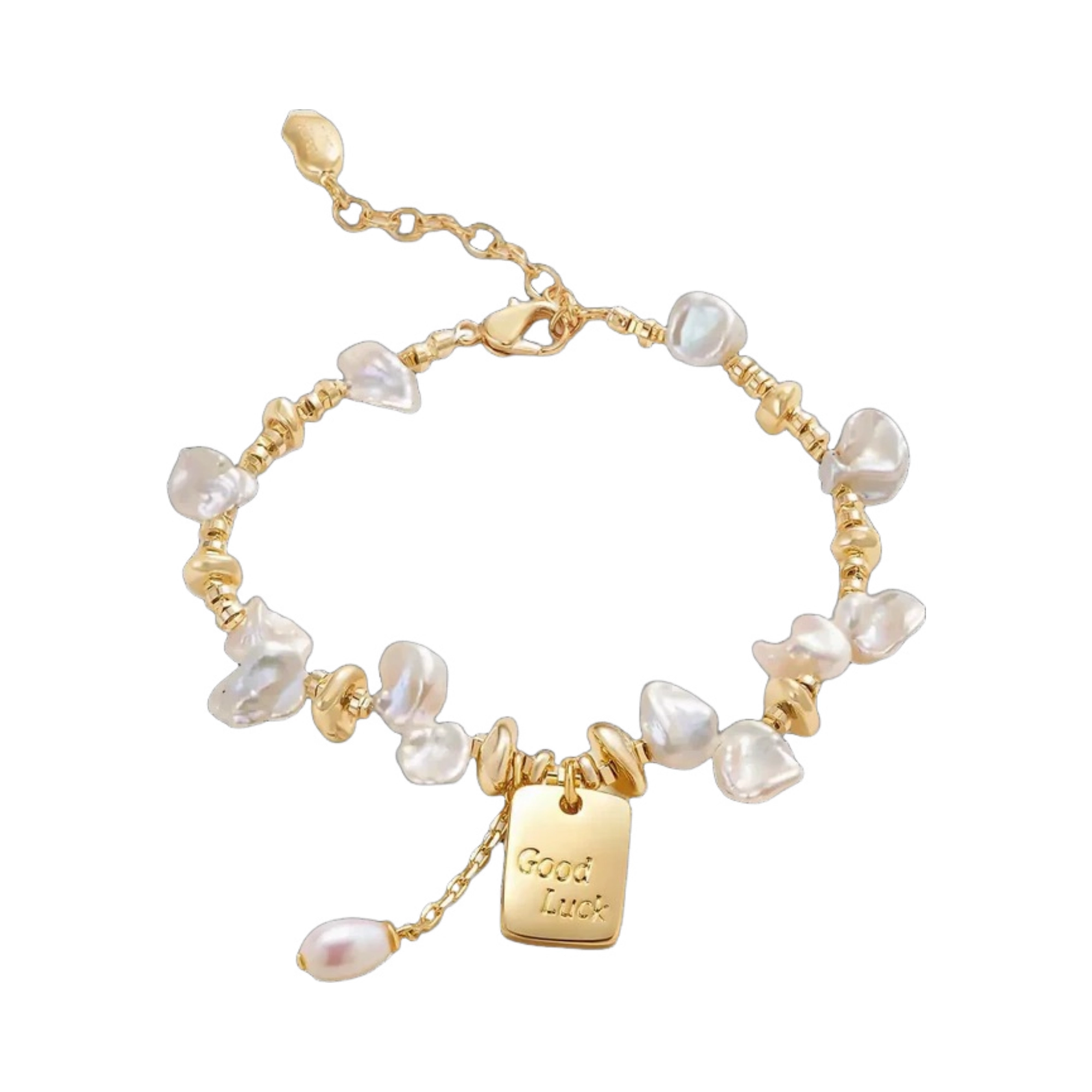 Adaltrun 14K Gold Baroque Pearl Bracelet