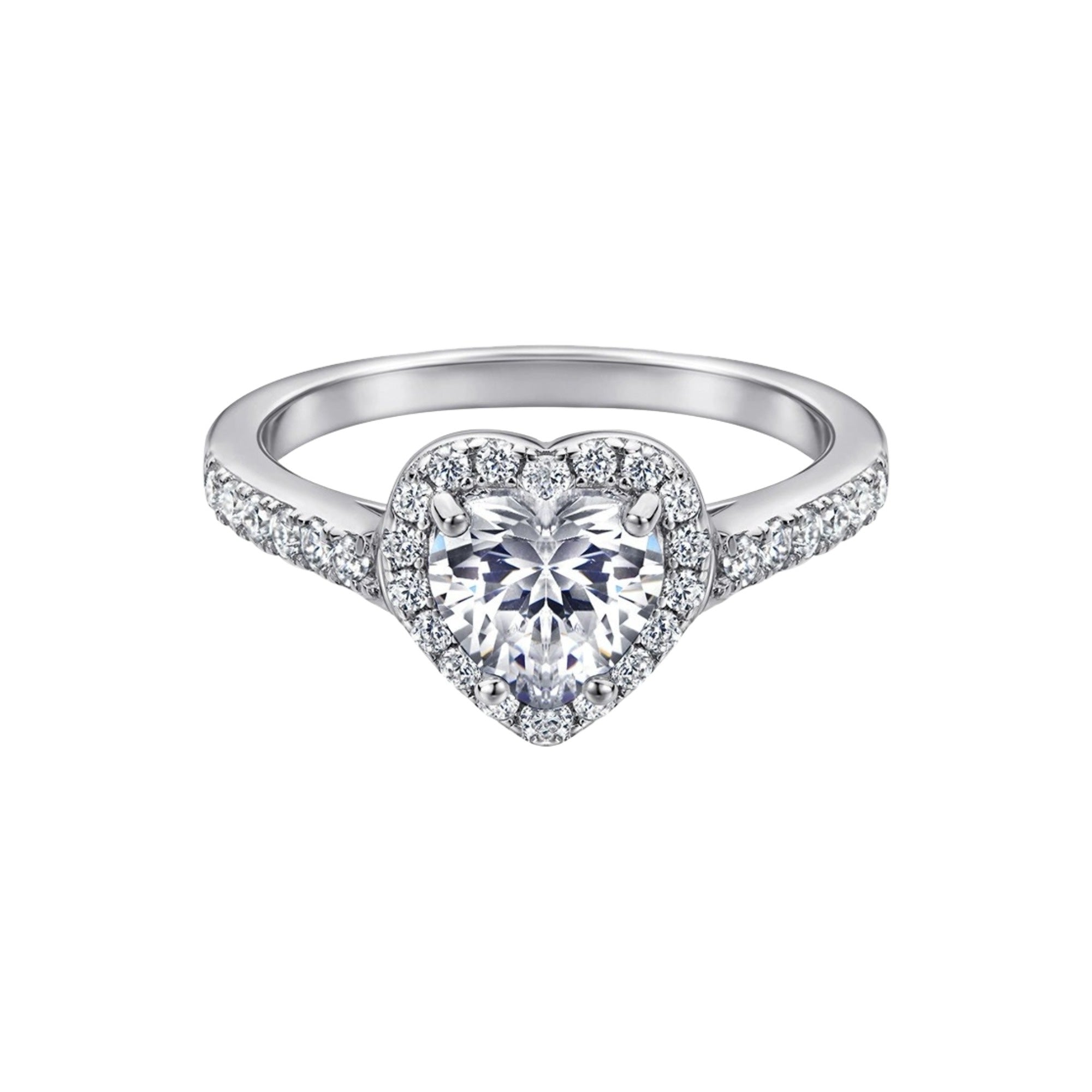 Adélaïde White Heart Ring Set