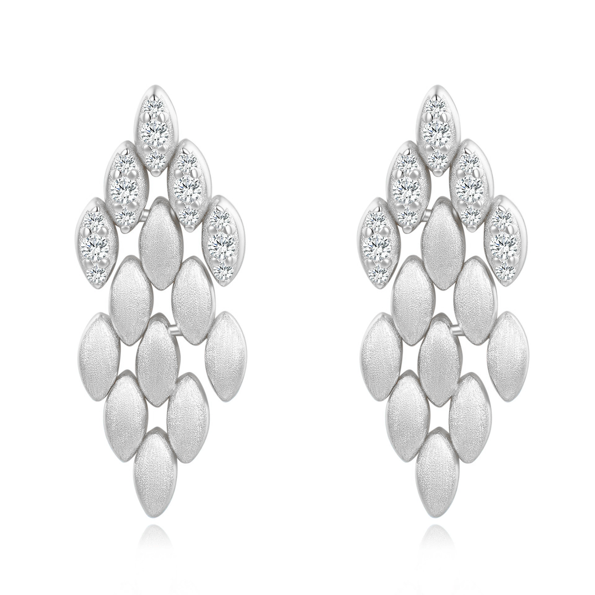Adeltrud 14K Gold Oval Leaf Drop Earrings