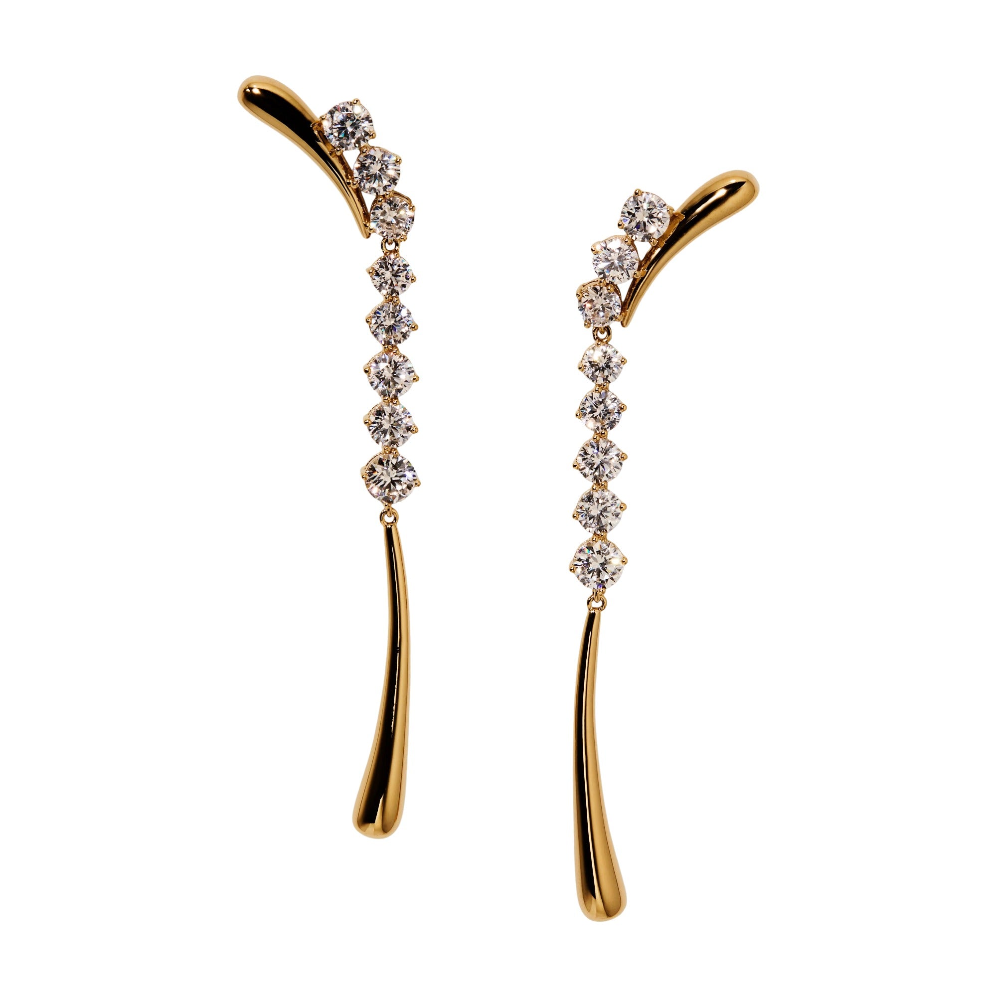 Agatha 18K Gold Curve Drop Earrings