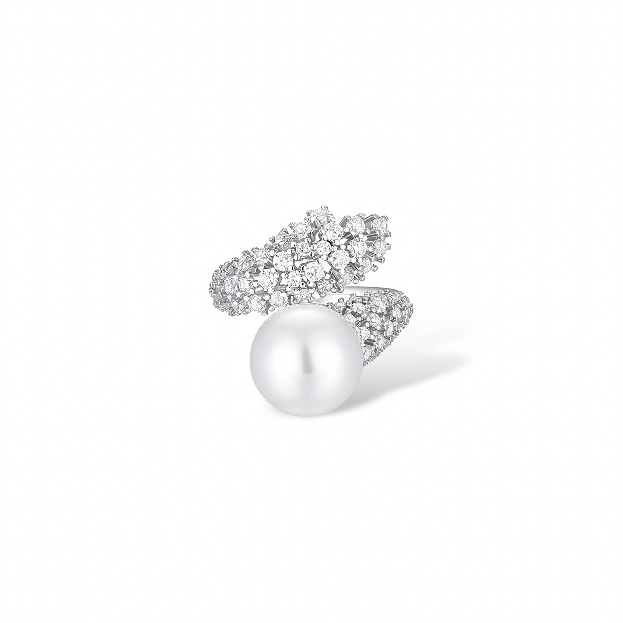 Agile White Pearl Open Ring