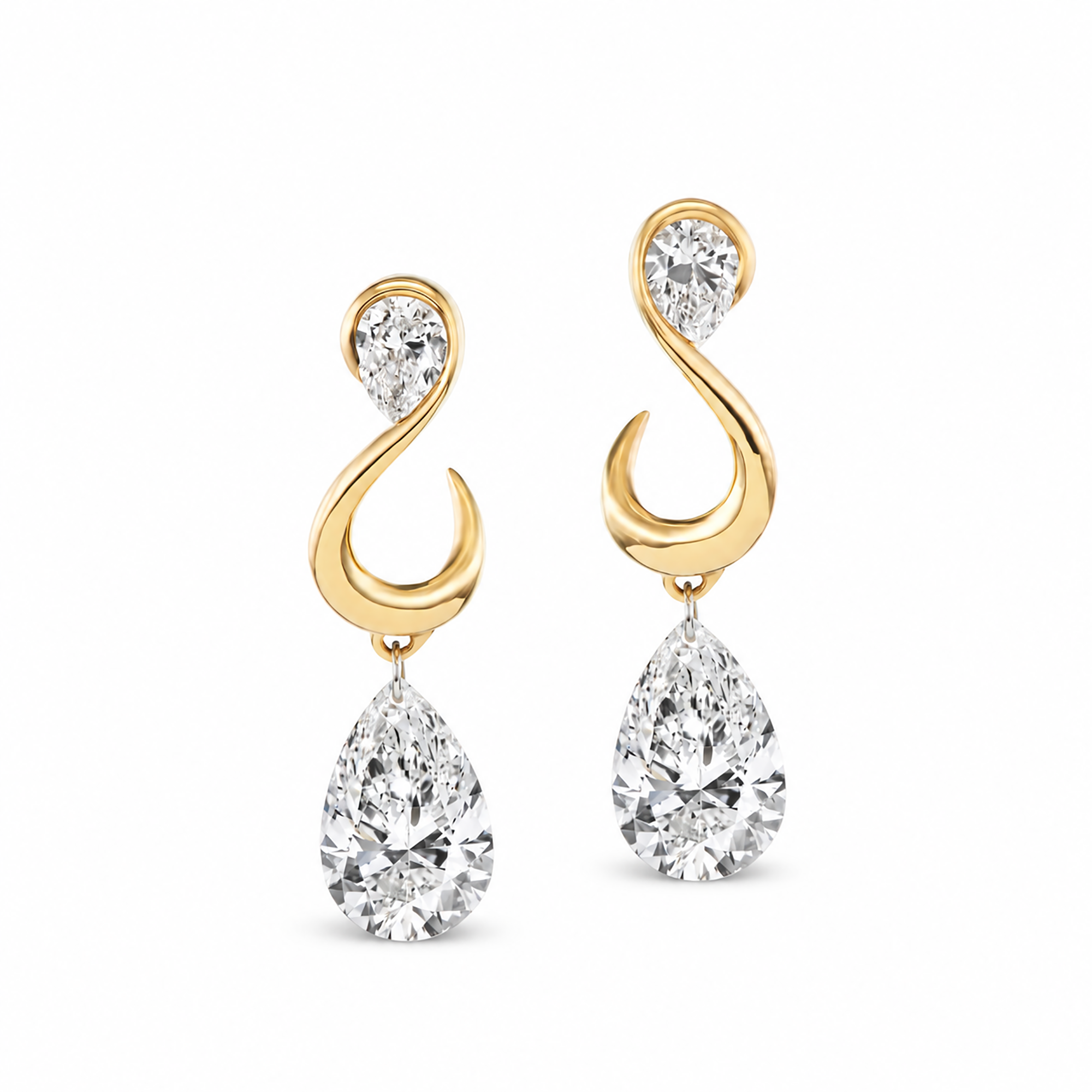 Agnethe 18K Gold Infinity Swirl Teardrop Drop Earrings