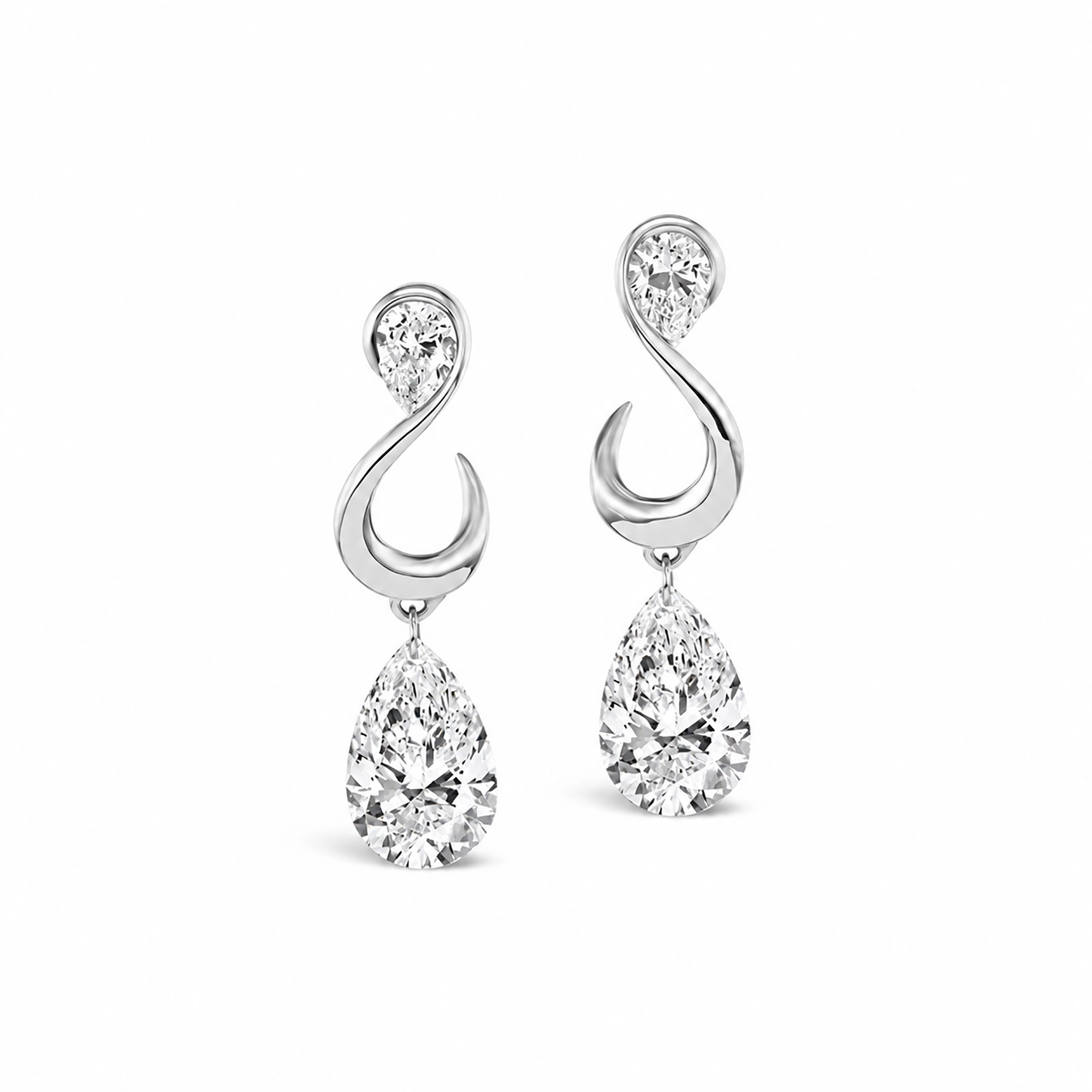 Agnethe 18K Gold Infinity Swirl Teardrop Drop Earrings