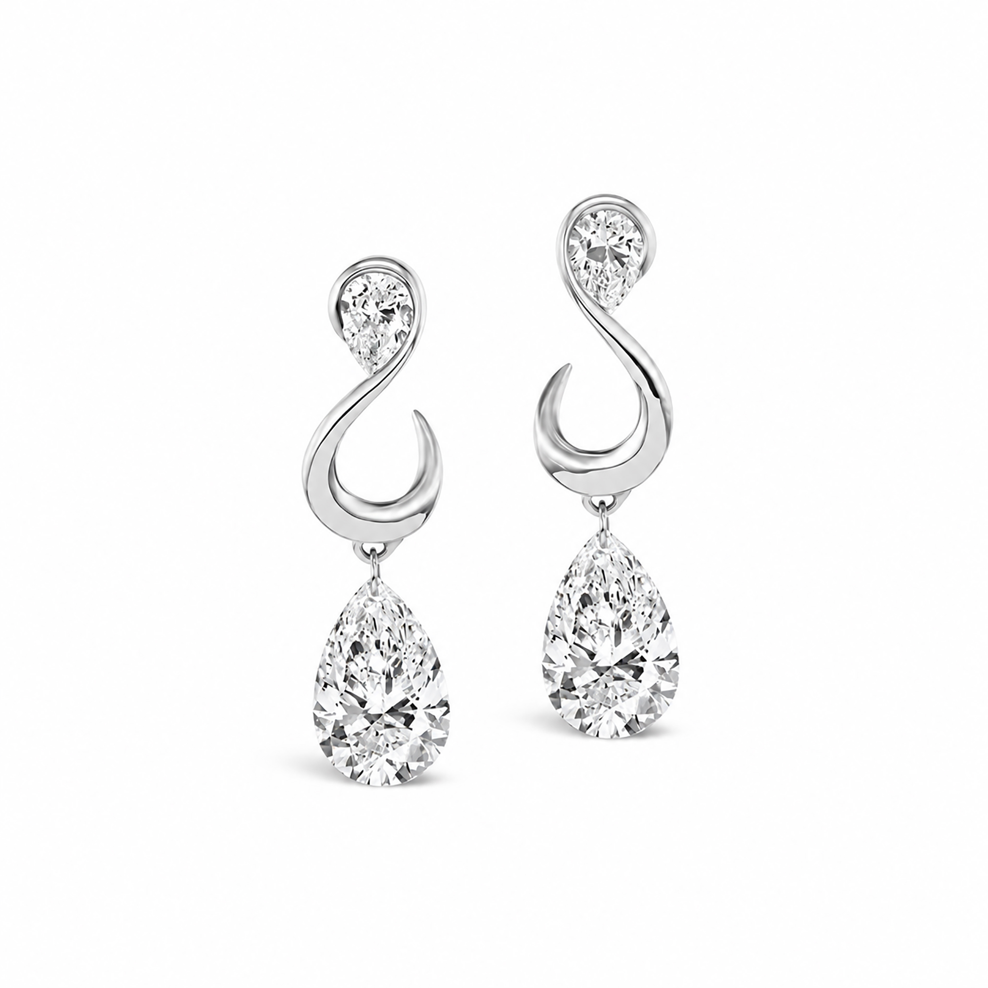 Agnethe 18K Gold Infinity Swirl Teardrop Drop Earrings