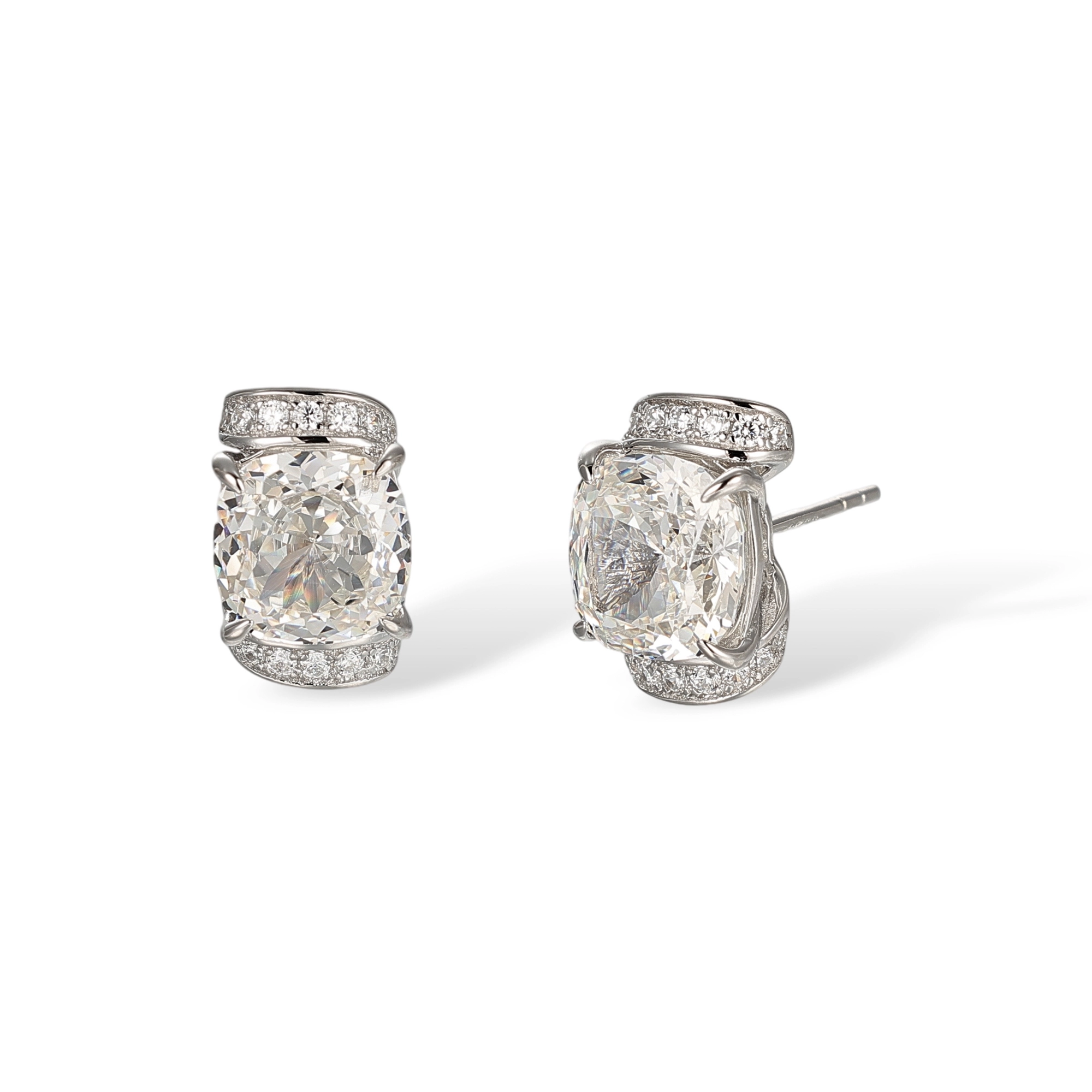 Alfgard White Cushion Stud Earrings