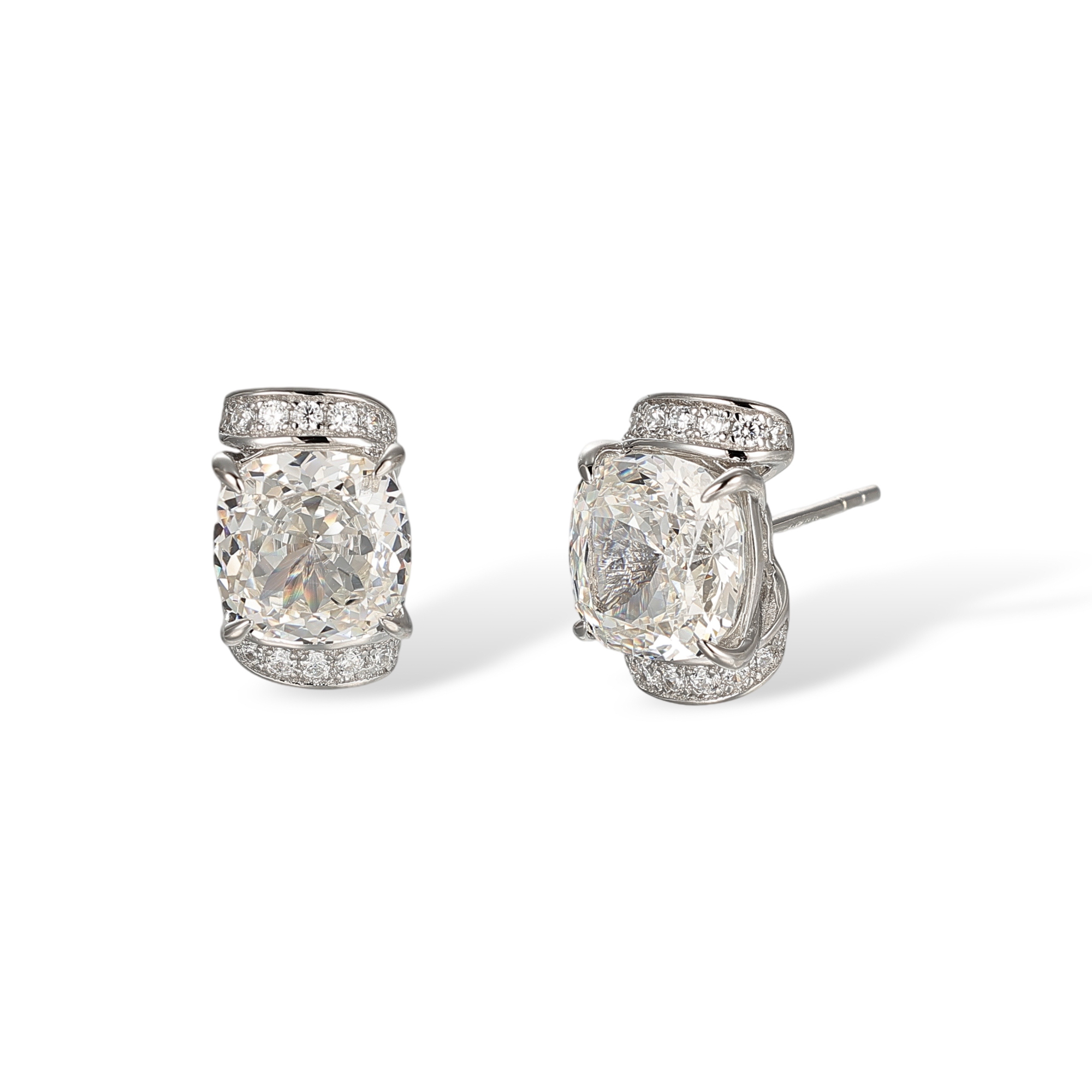Alfgard White Cushion Stud Earrings