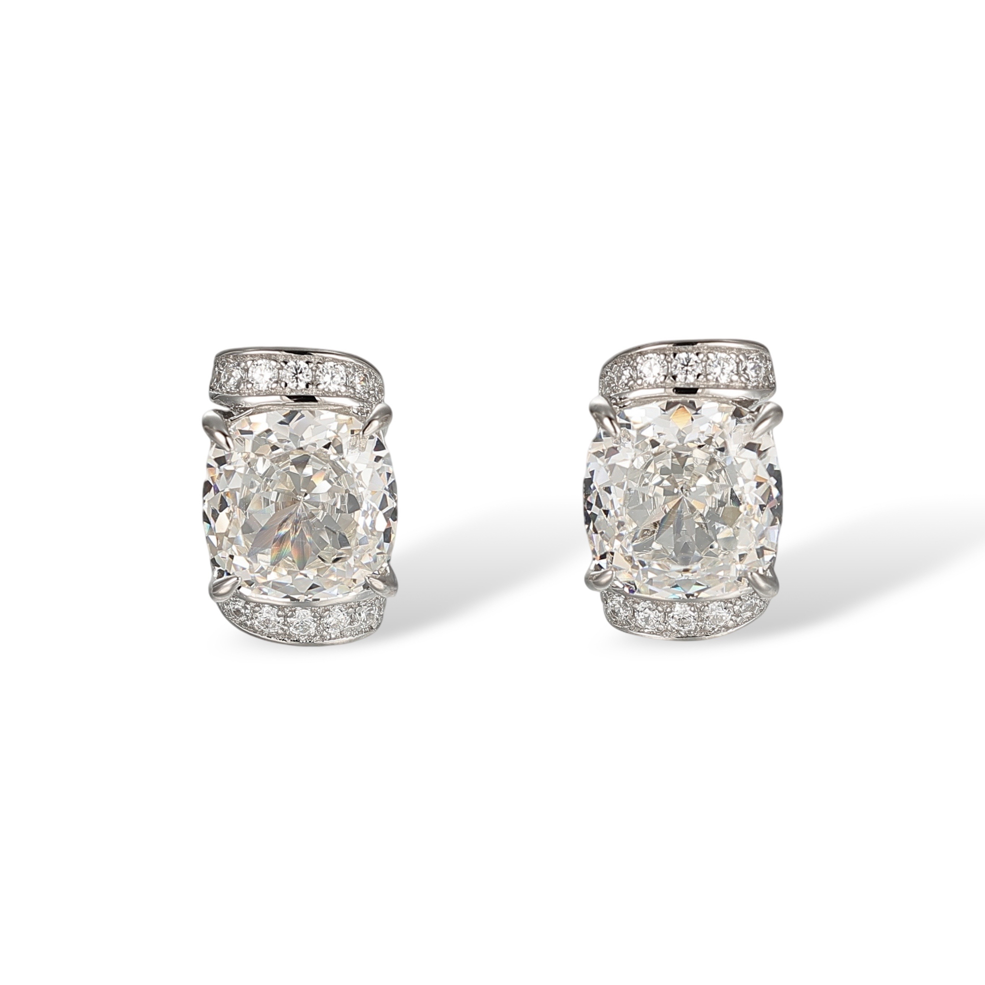 Alfgard White Cushion Stud Earrings