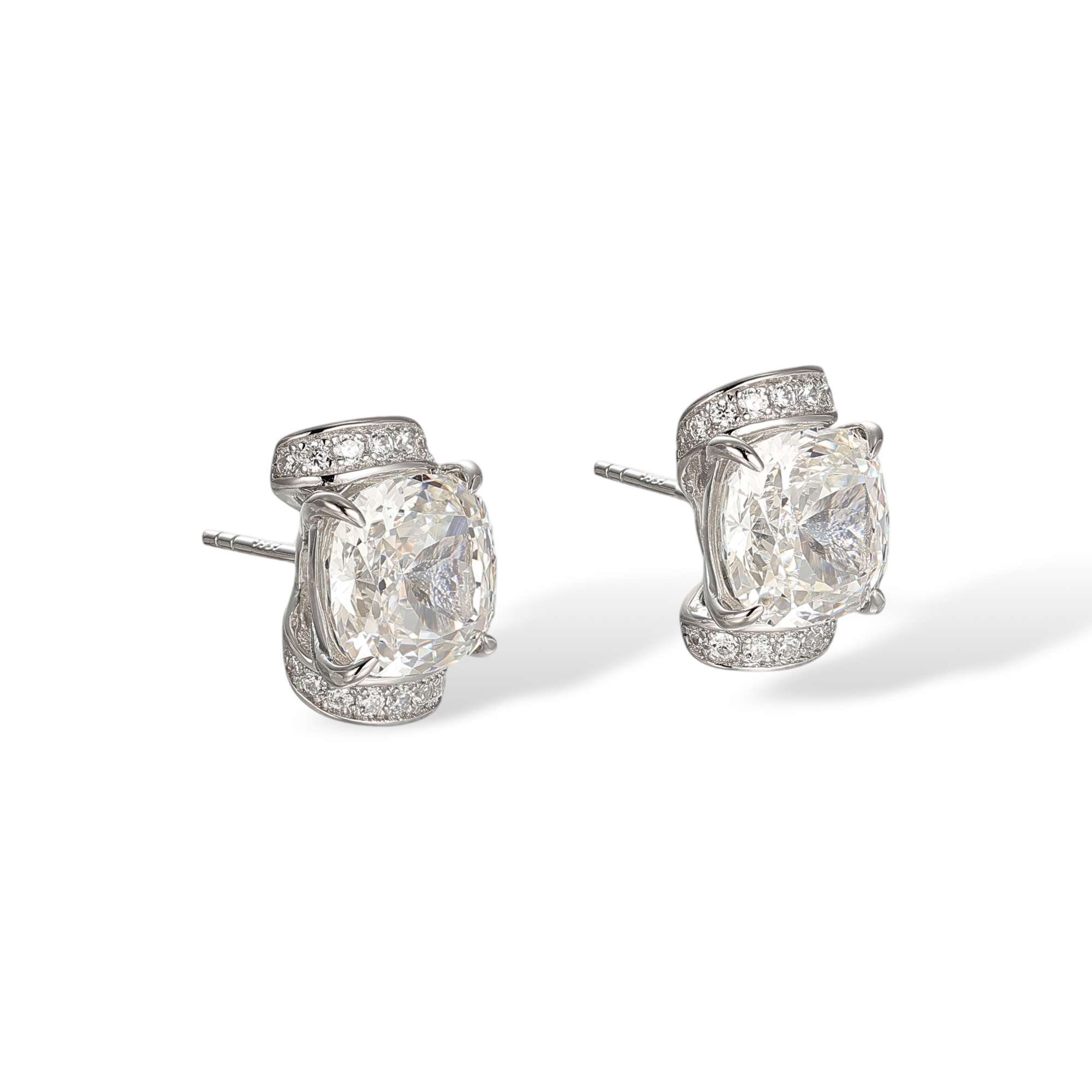 Alfgard White Cushion Stud Earrings
