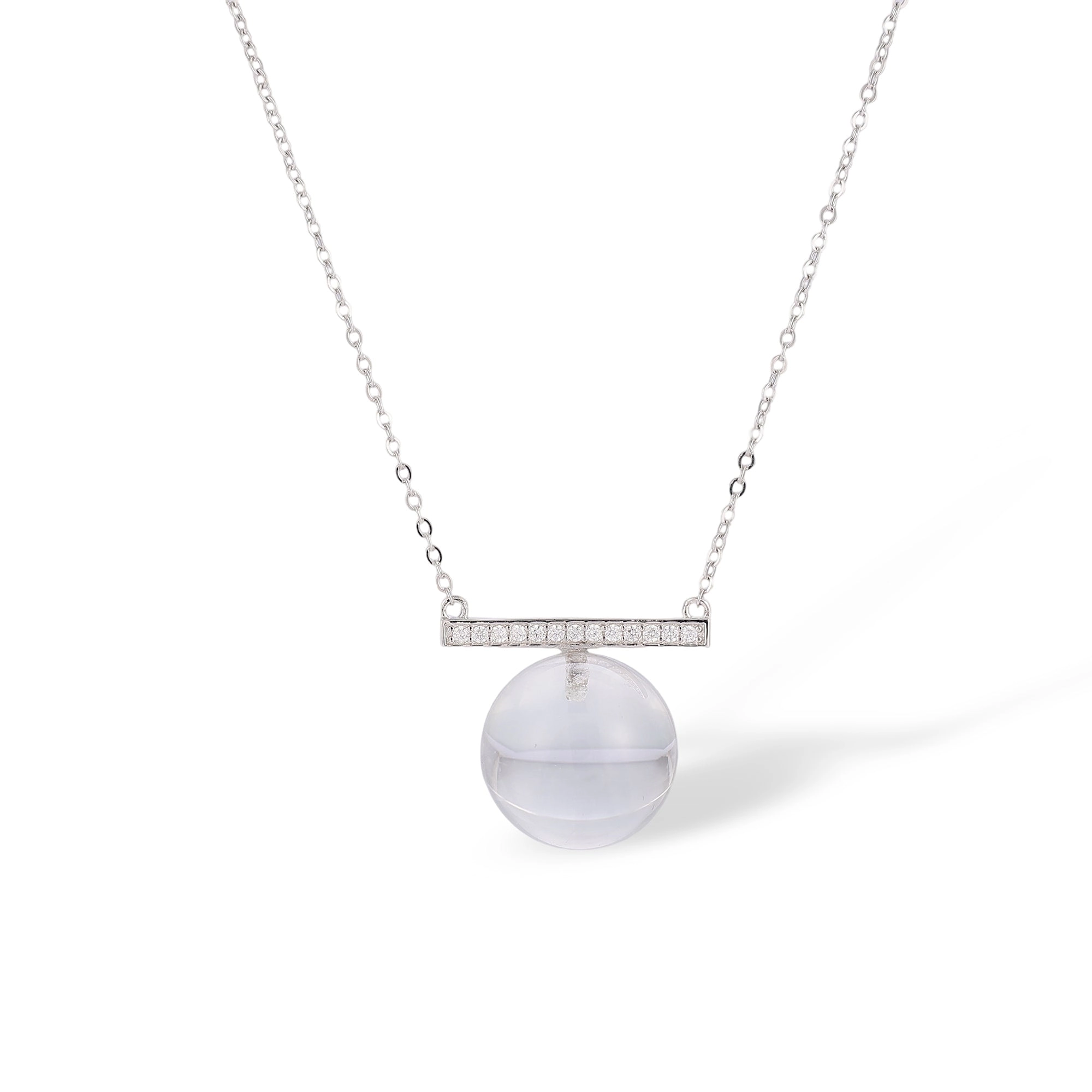Amalhild White Spherical Crystal Necklace