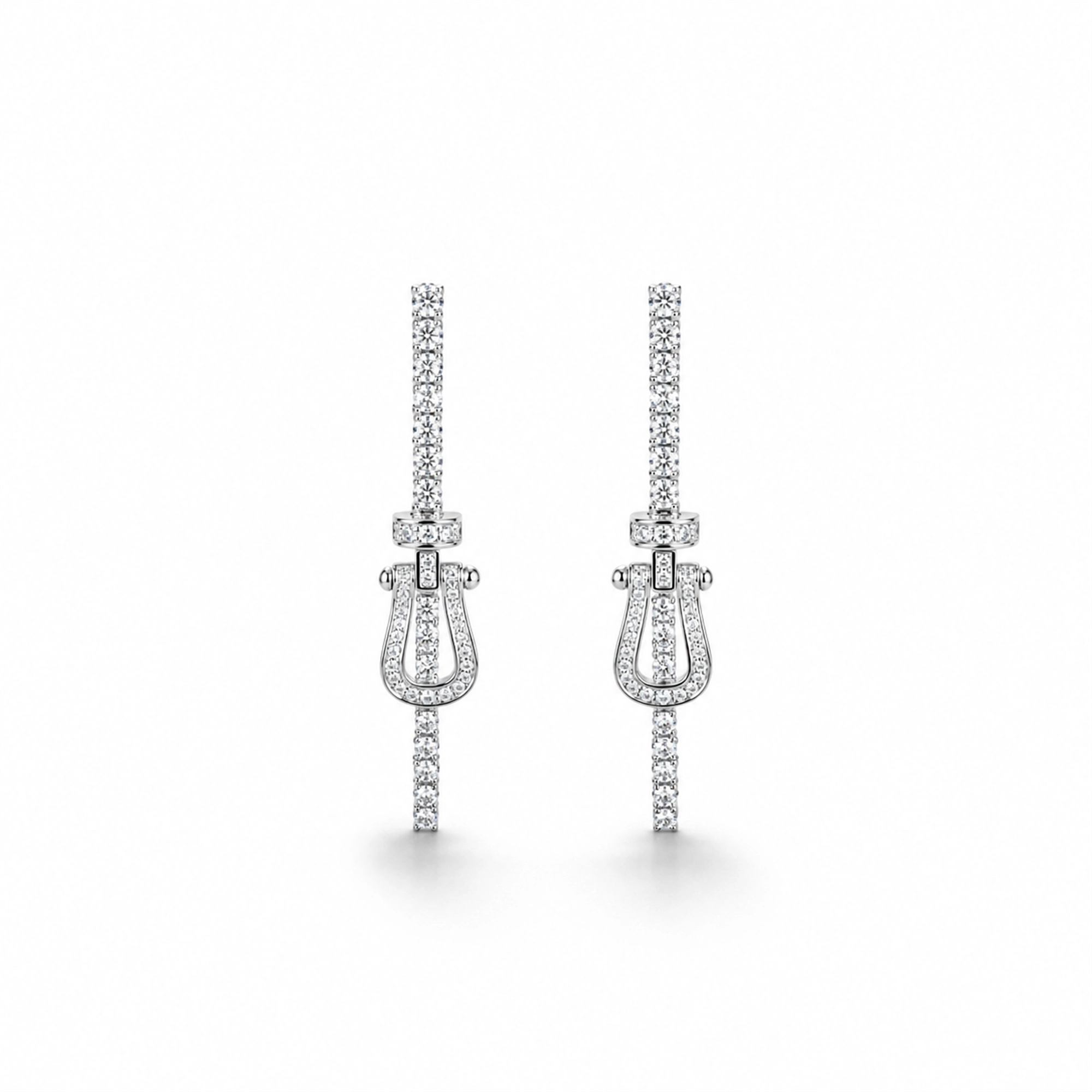 Amalrun White Horseshoe Drop Earrings