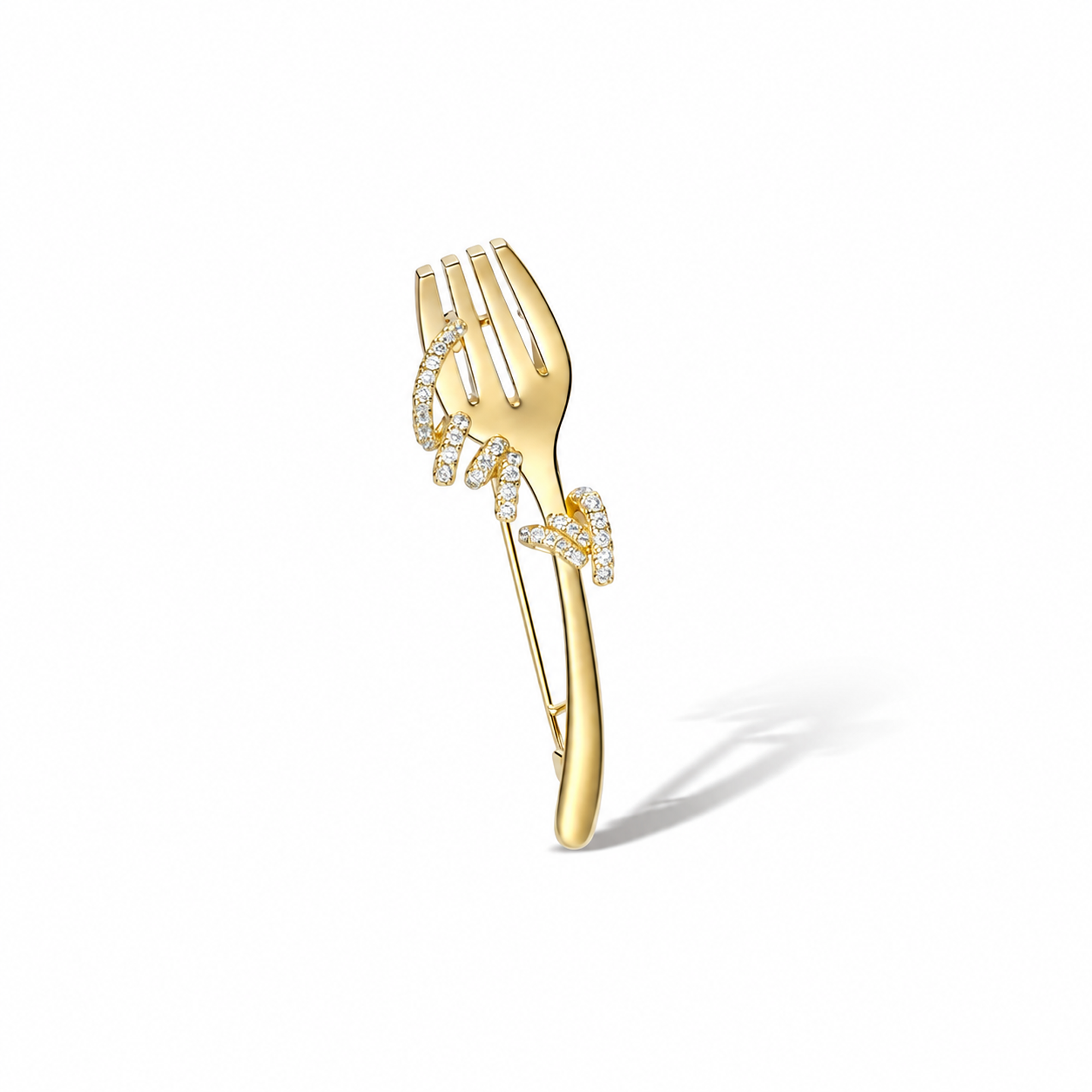 Amante Gold Flork Spaghetti Brooch