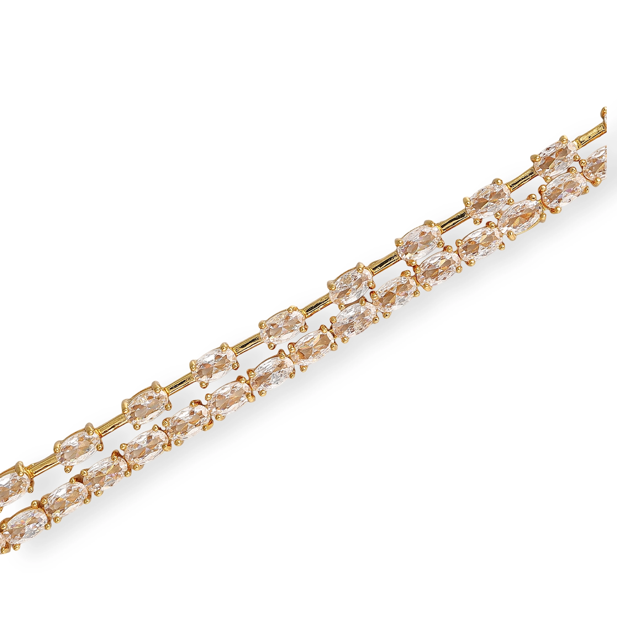 Annelise 18K Gold Dual-Row Oval Bracelet
