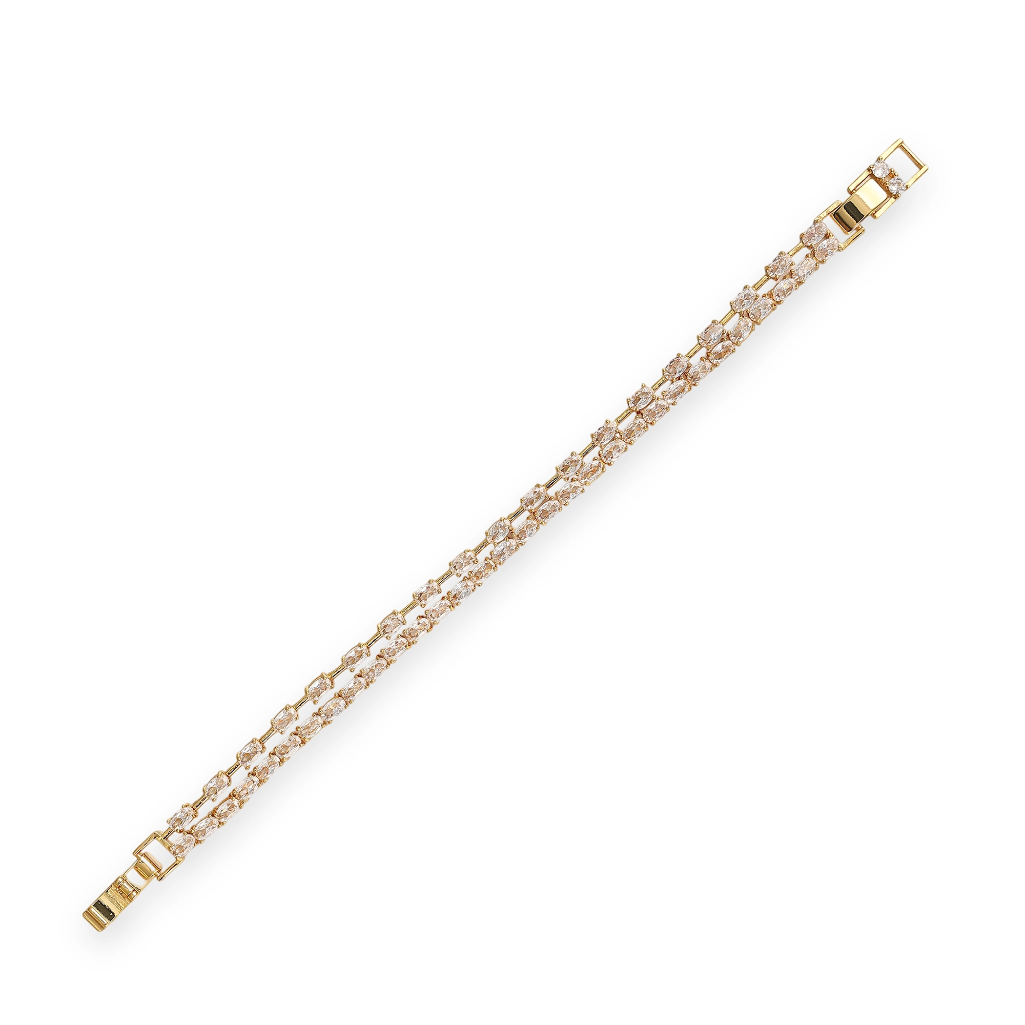 Annelise 18K Gold Dual-Row Oval Bracelet