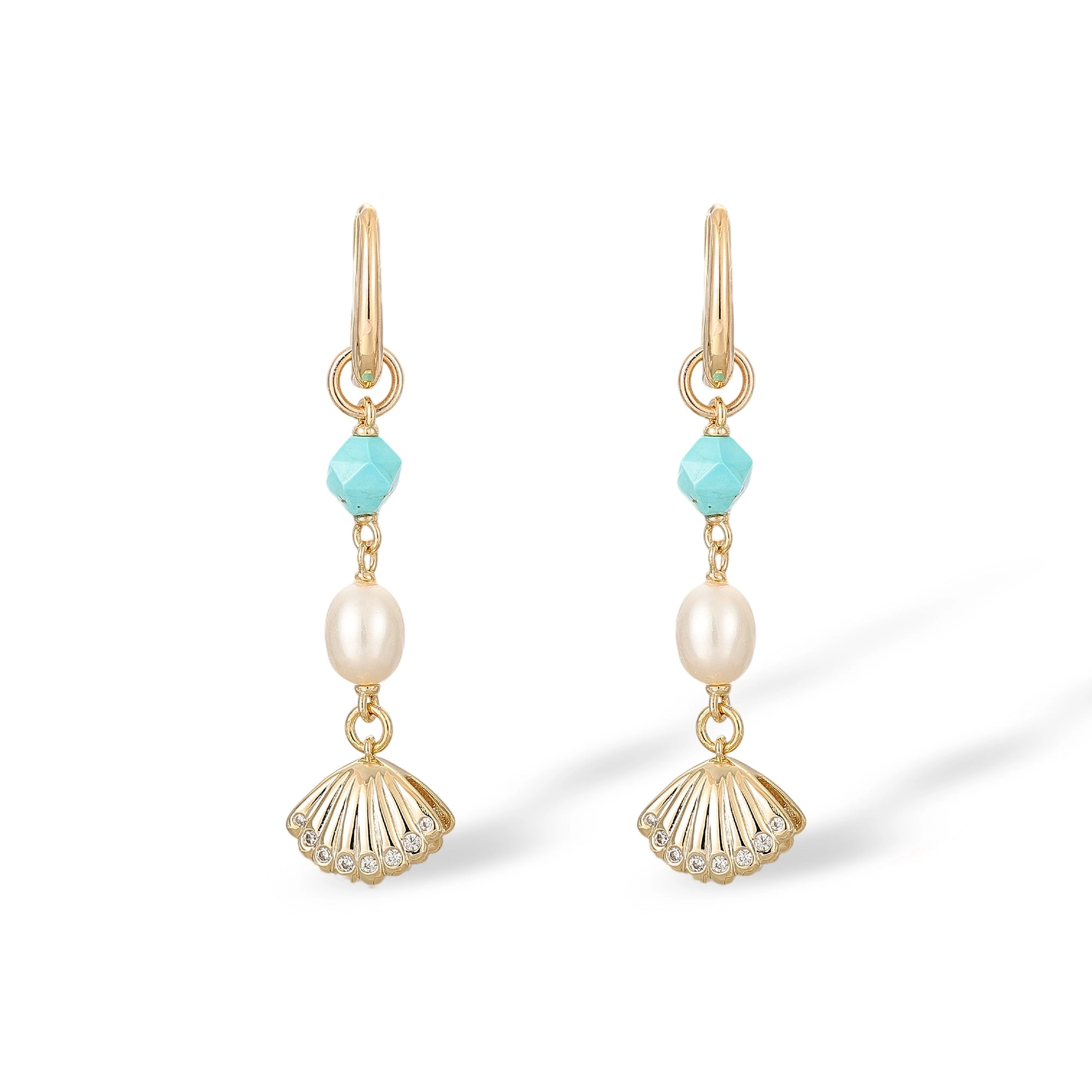 Araminte Turquoise Pearl Shell Earrings