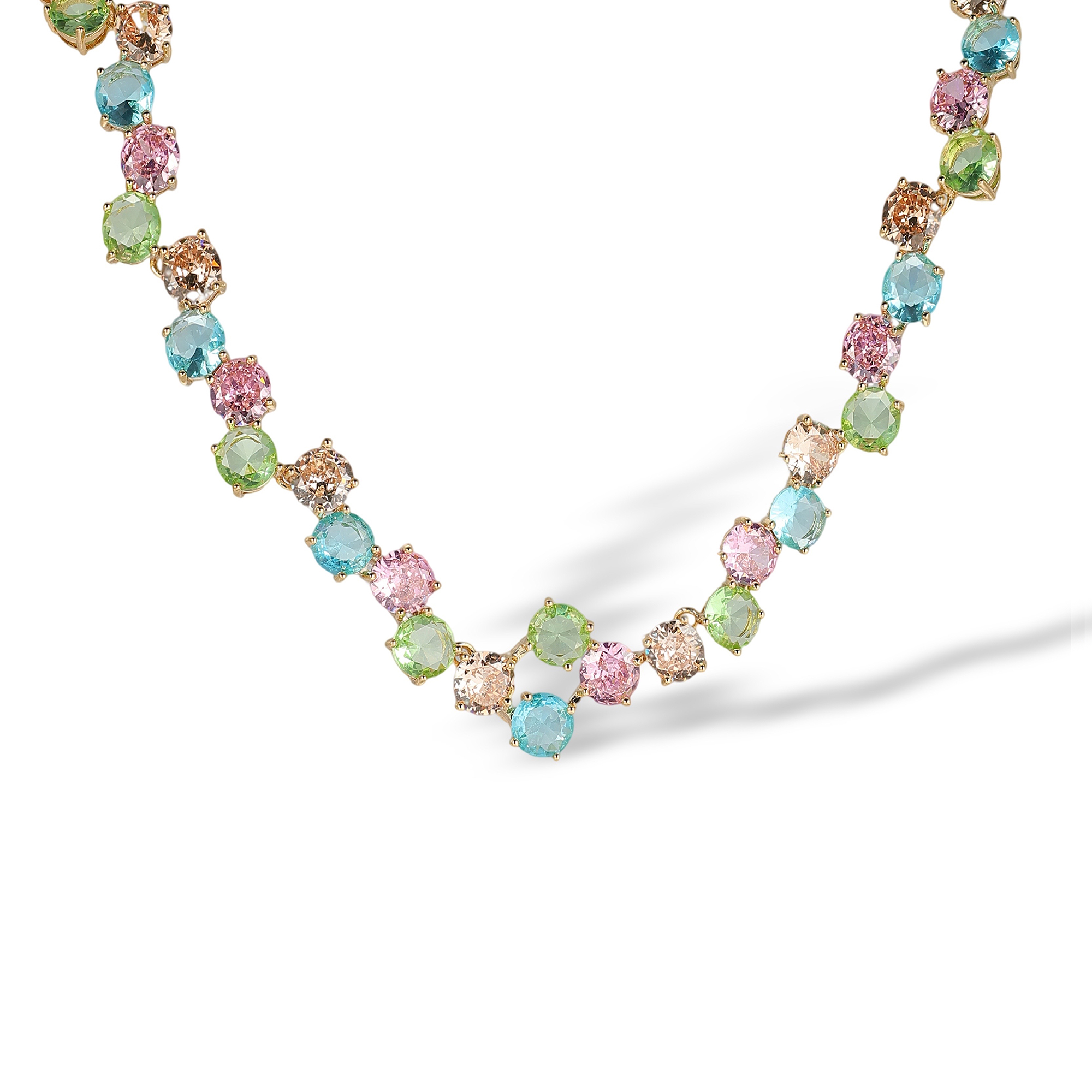 Athénaïs  Multicolor Round Drop Earrings & Necklace Set
