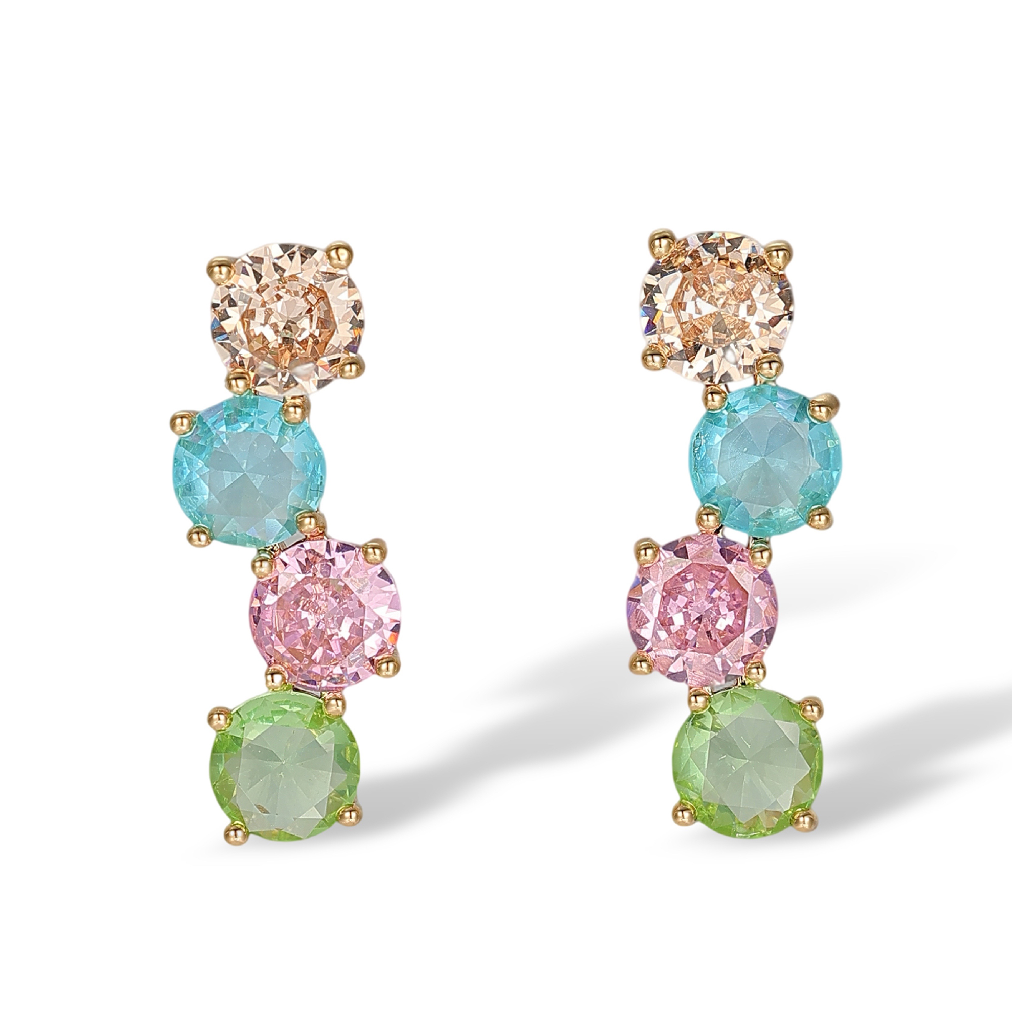 Athénaïs  Multicolor Round Drop Earrings & Necklace Set