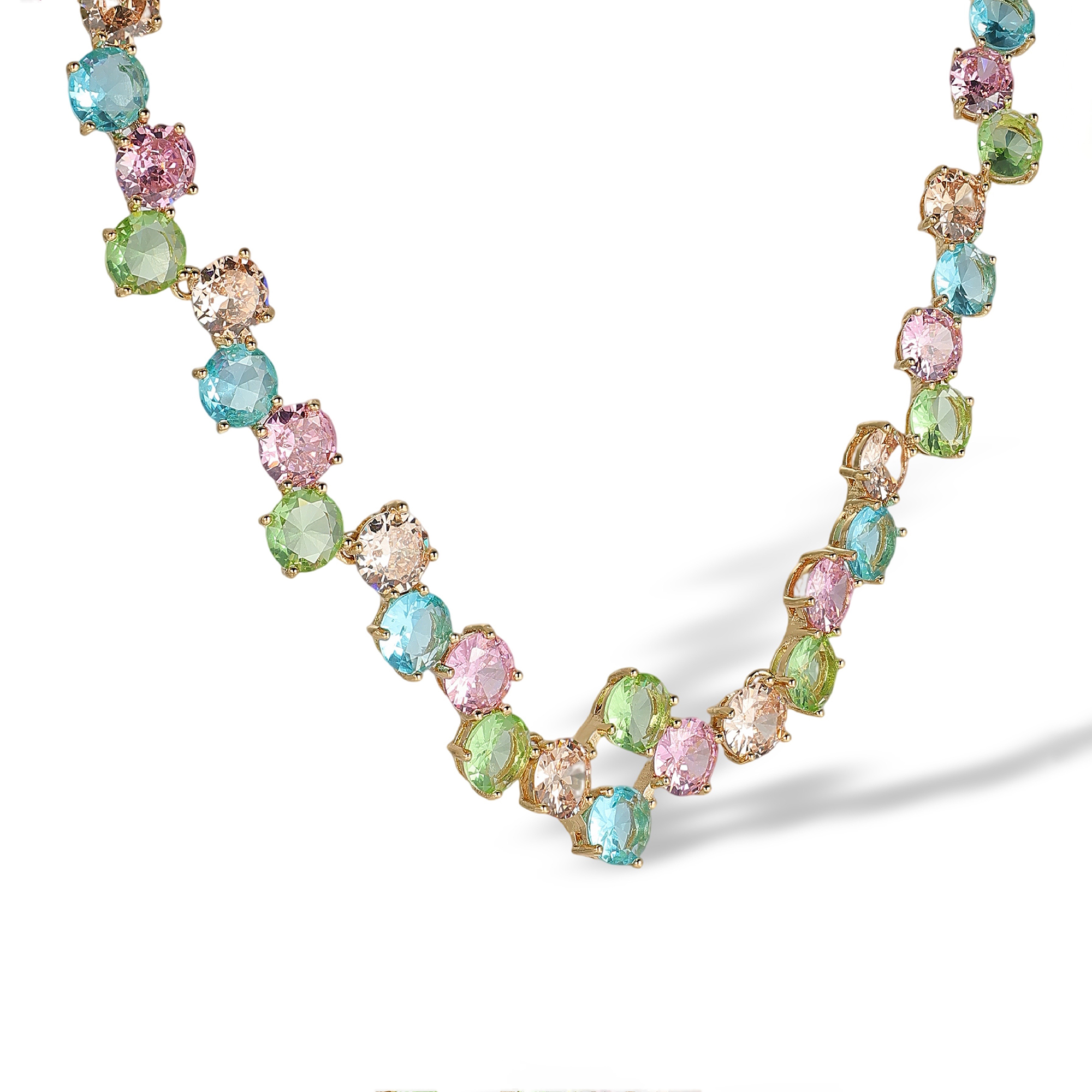 Athénaïs  Multicolor Round Drop Earrings & Necklace Set