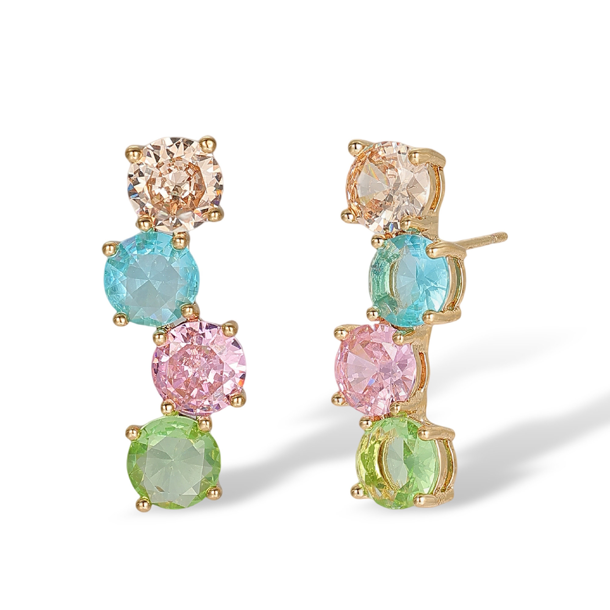 Athénaïs  Multicolor Round Drop Earrings & Necklace Set