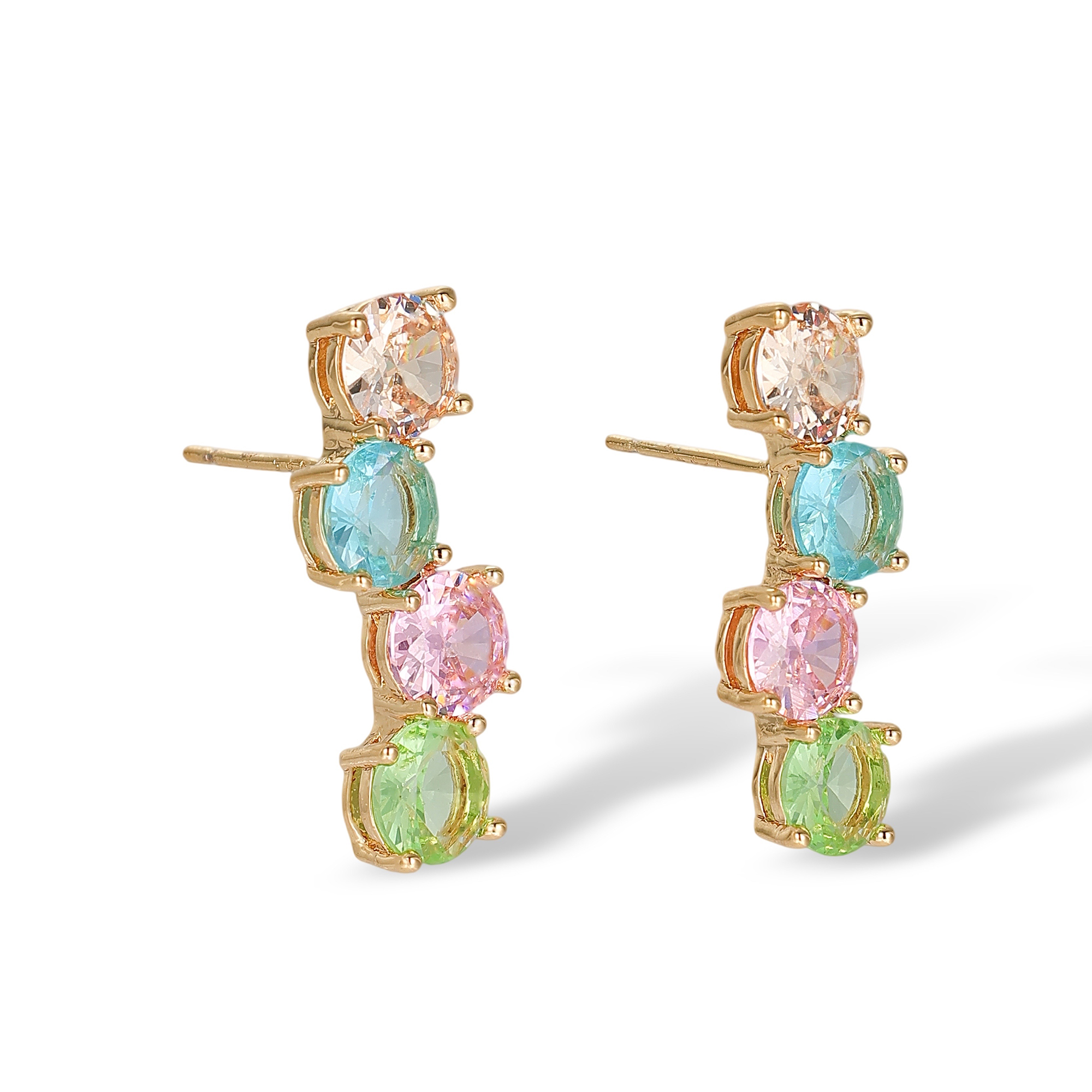 Athénaïs  Multicolor Round Drop Earrings & Necklace Set