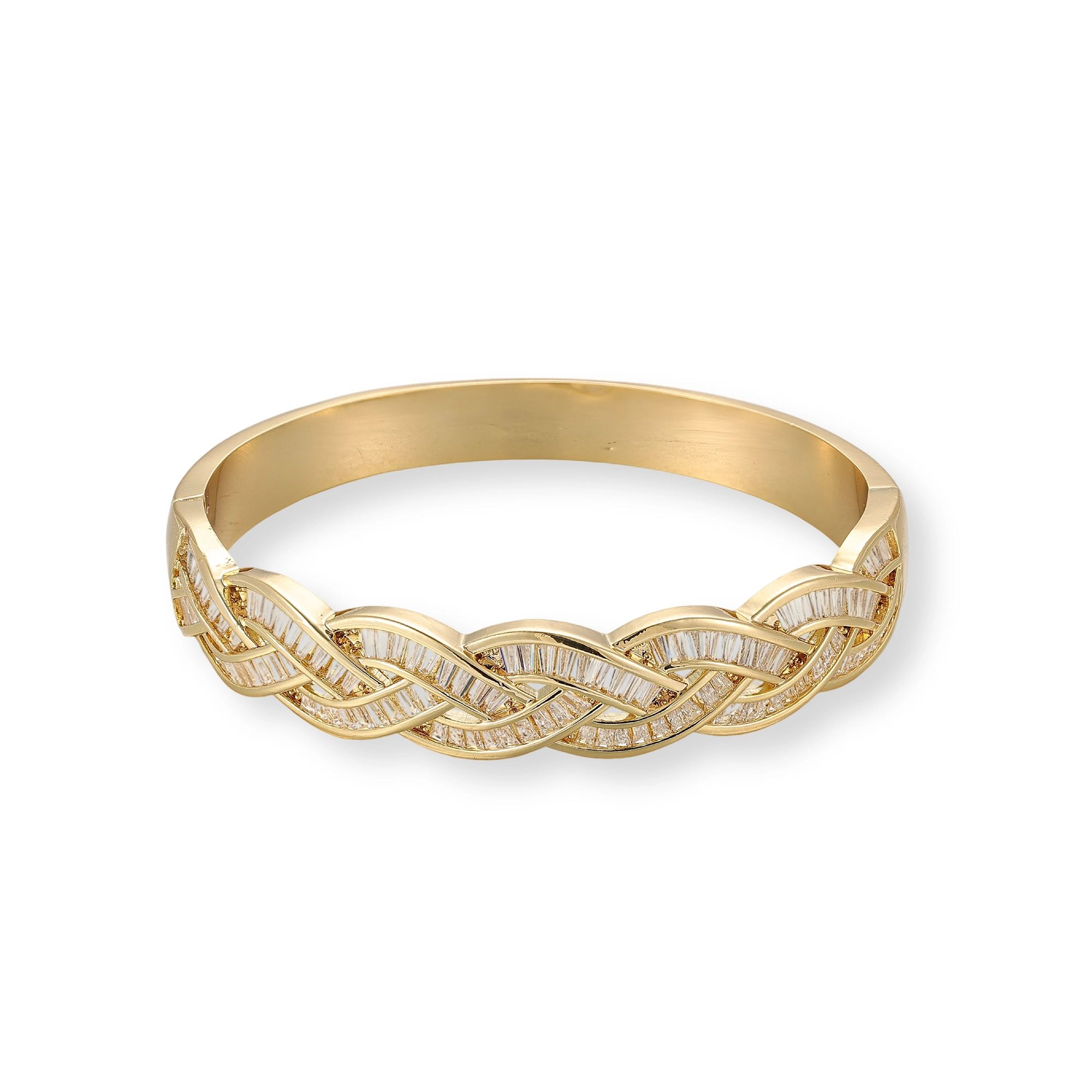Aurégane 16K Gold Interwoven Baguette Bangle