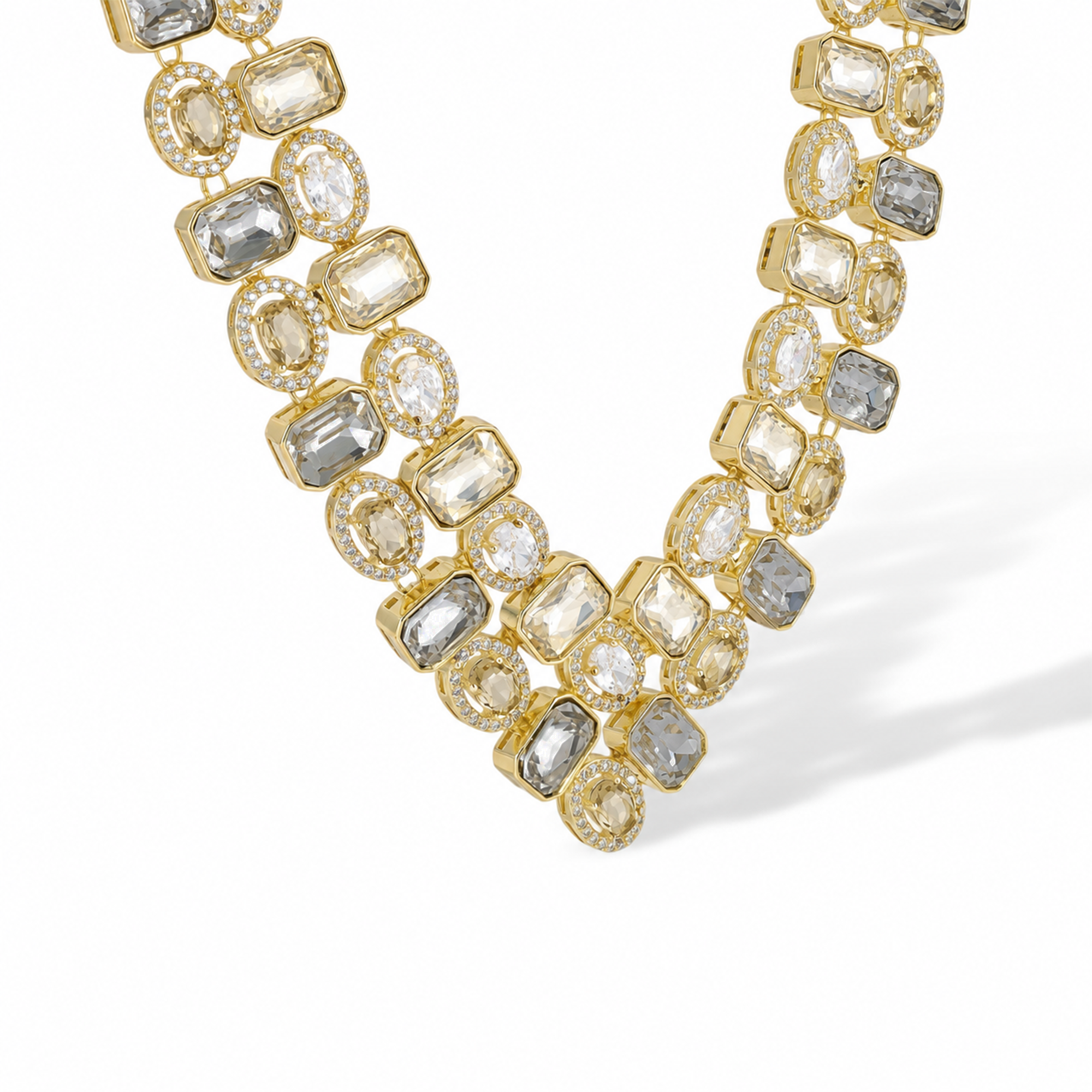 Béatris 14K Gold Rectangular Oval Necklace